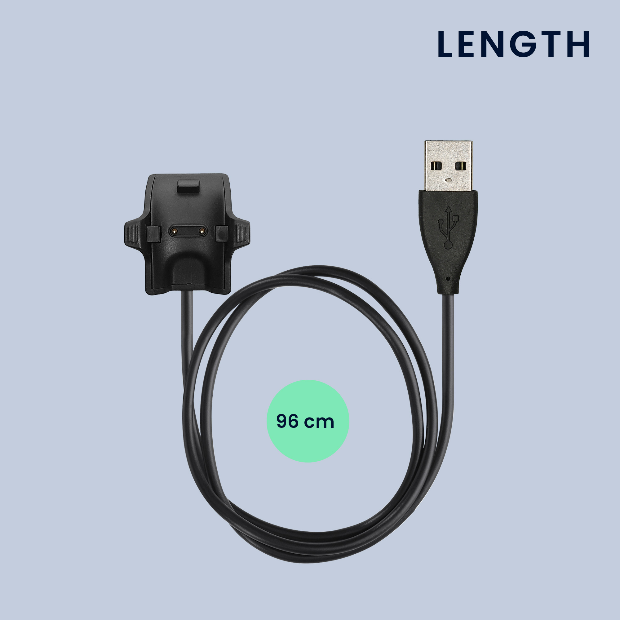 Nabíjecí kabel pro chytré hodinky HONOR Band 5 / 4 / 3 / 3 Pro / 2 / 2 Pro USB černý