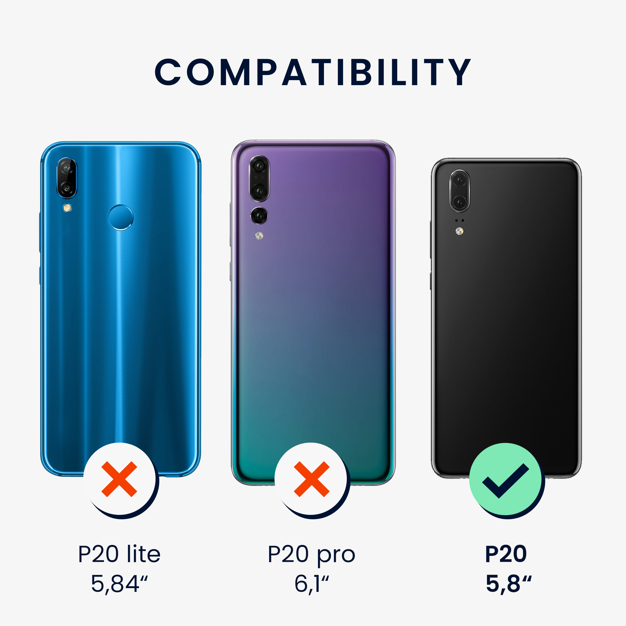 Kryt kwmobile Huawei P20, tmavě břidlicová