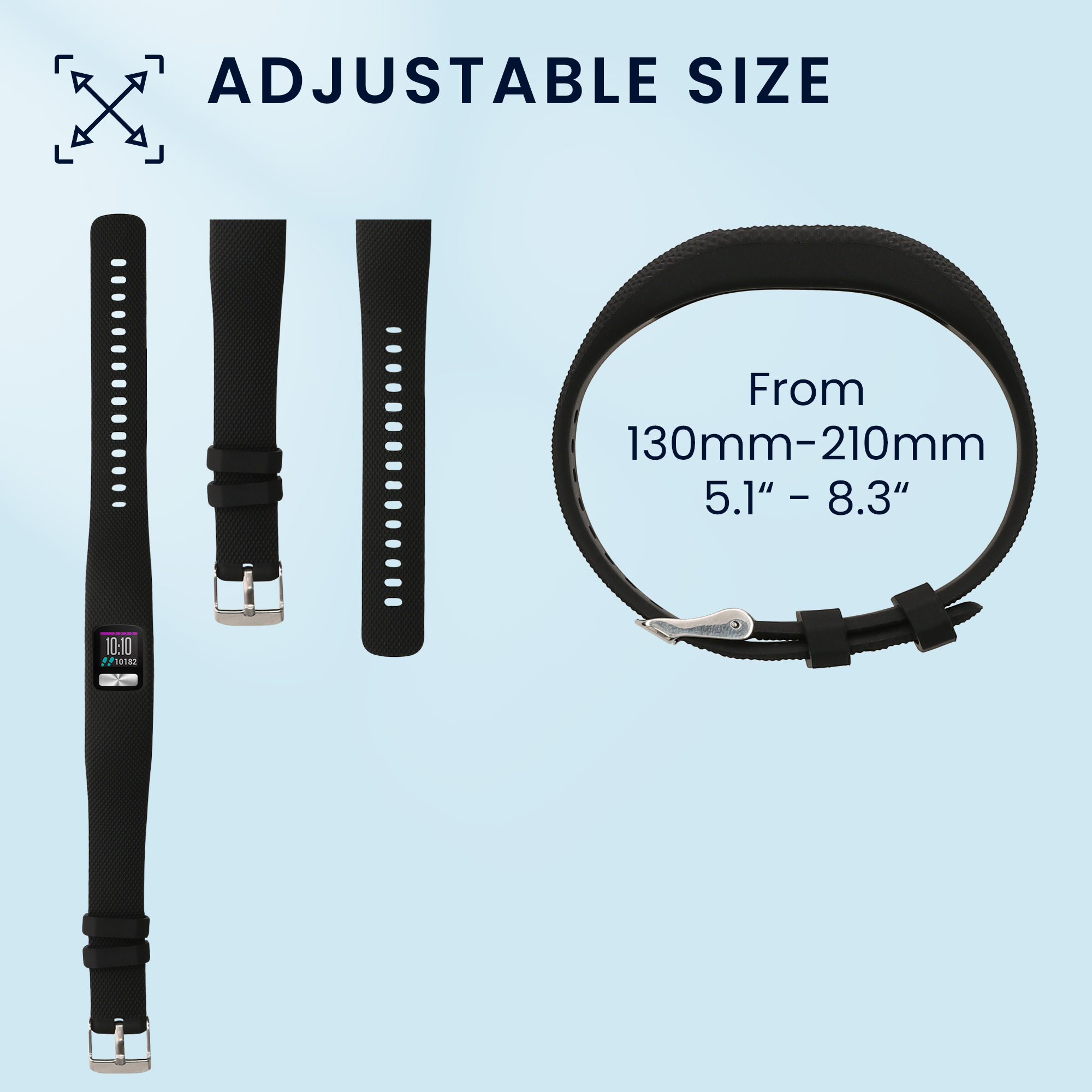 Řemínek kwmobile pro Garmin Vivofit 4 - 2 ks, matná černá / matná černá
