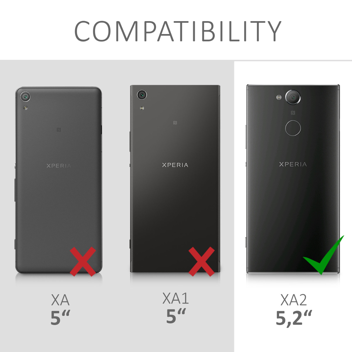 Flipové pouzdro kwmobile - Sony Xperia XA2 - šedá / černá