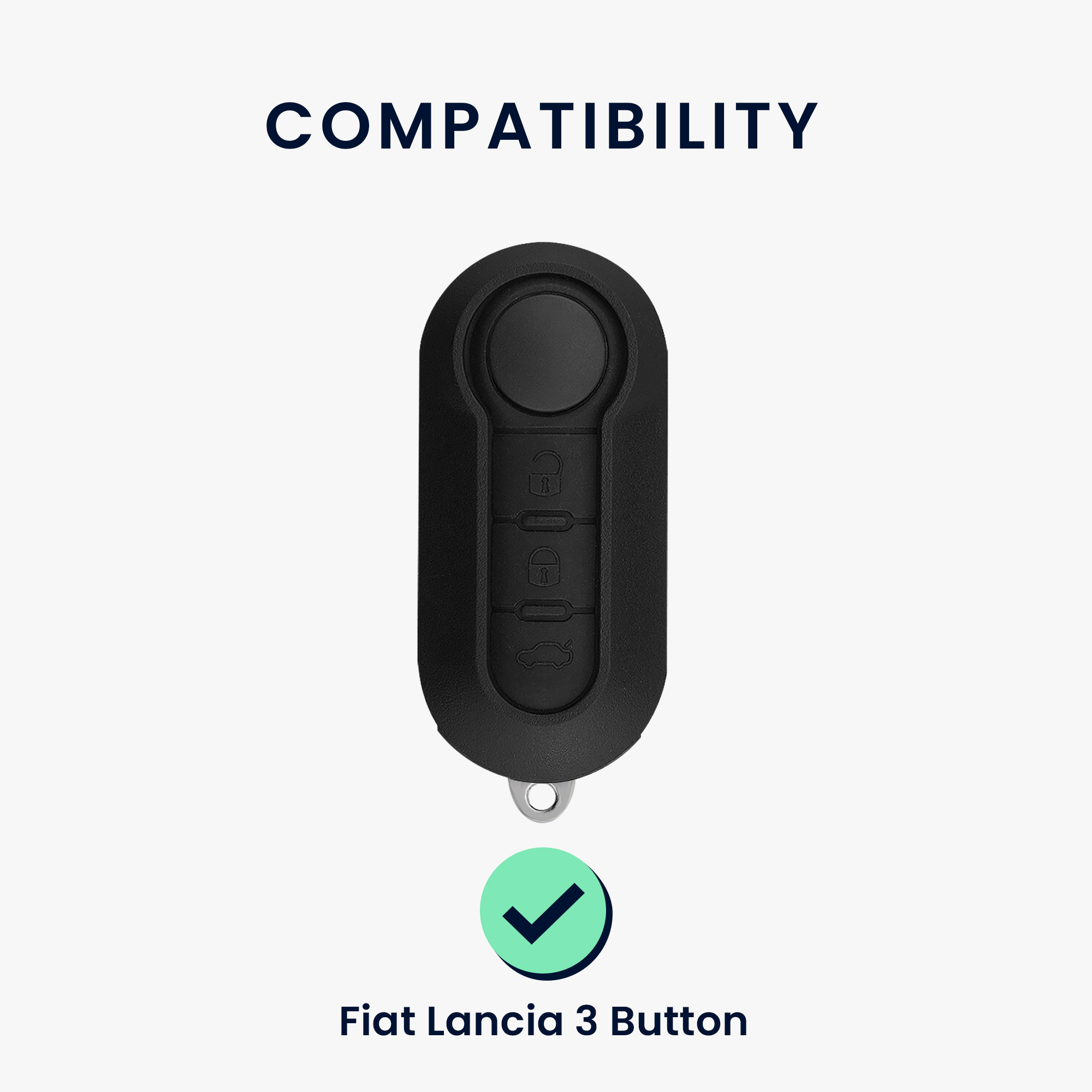 TPU pouzdro na klíč od auta Fiat / Lancia, 3 tlačítka Flip Key bílo-rose gold
