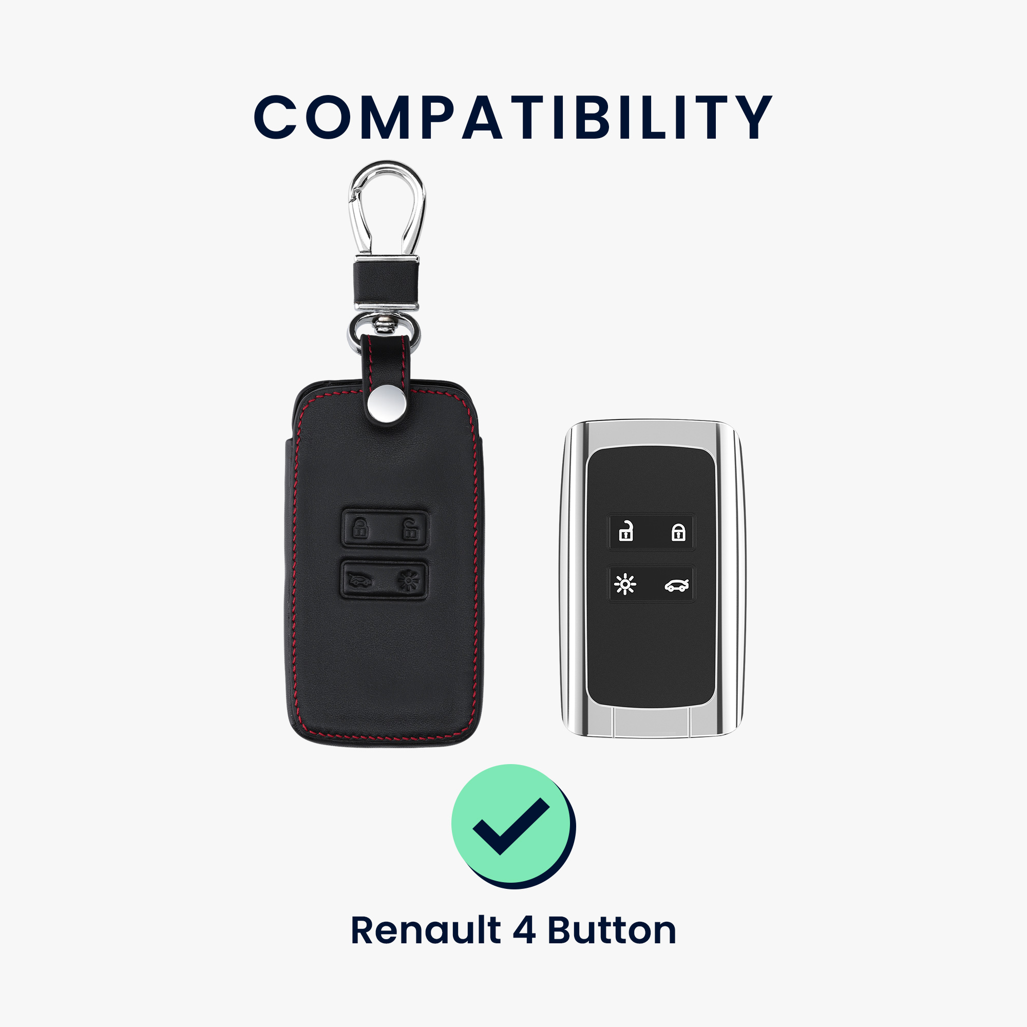 kwmobile pouzdro na klíč Renault 4 - bílá / černá