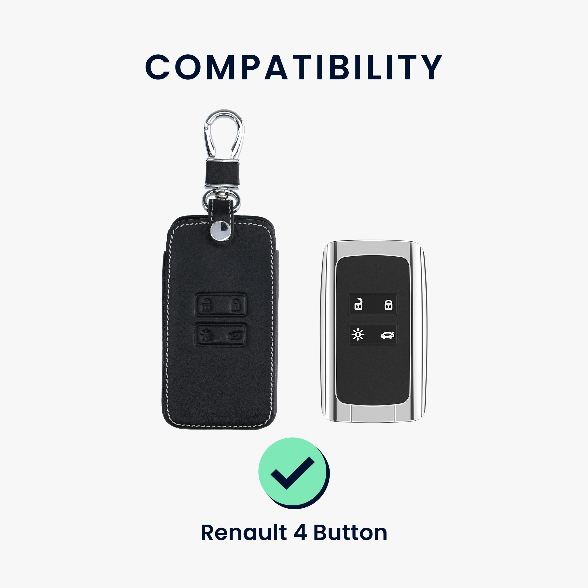 kwmobile pouzdro na klíč Renault 4 - bílá / černá