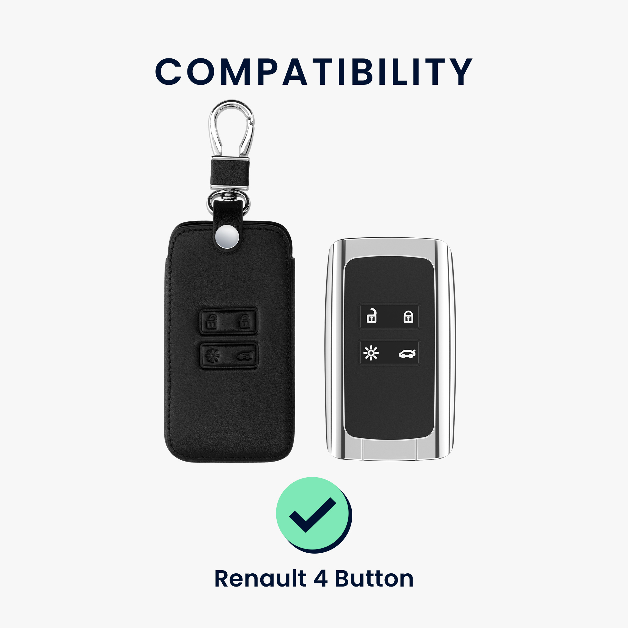 kwmobile pouzdro na klíč Renault 4 - bílá / černá