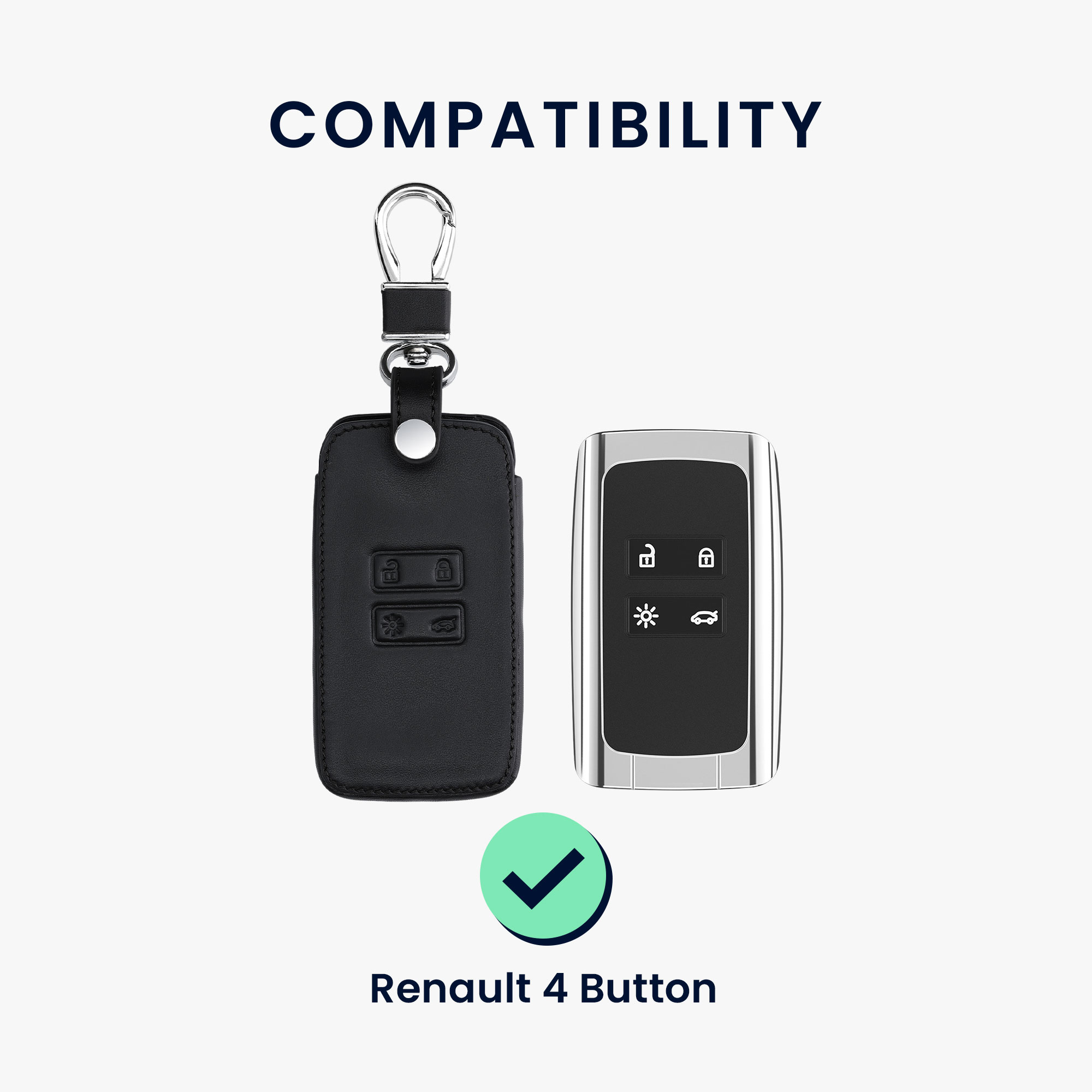 kwmobile pouzdro na klíč Renault 4 - bílá / černá
