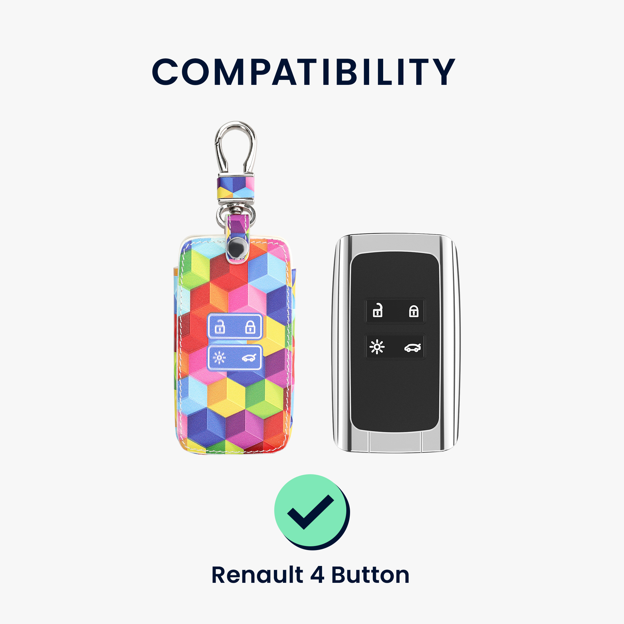 kwmobile pouzdro na klíč Renault 4 - Colorful Blocks vícebarevná