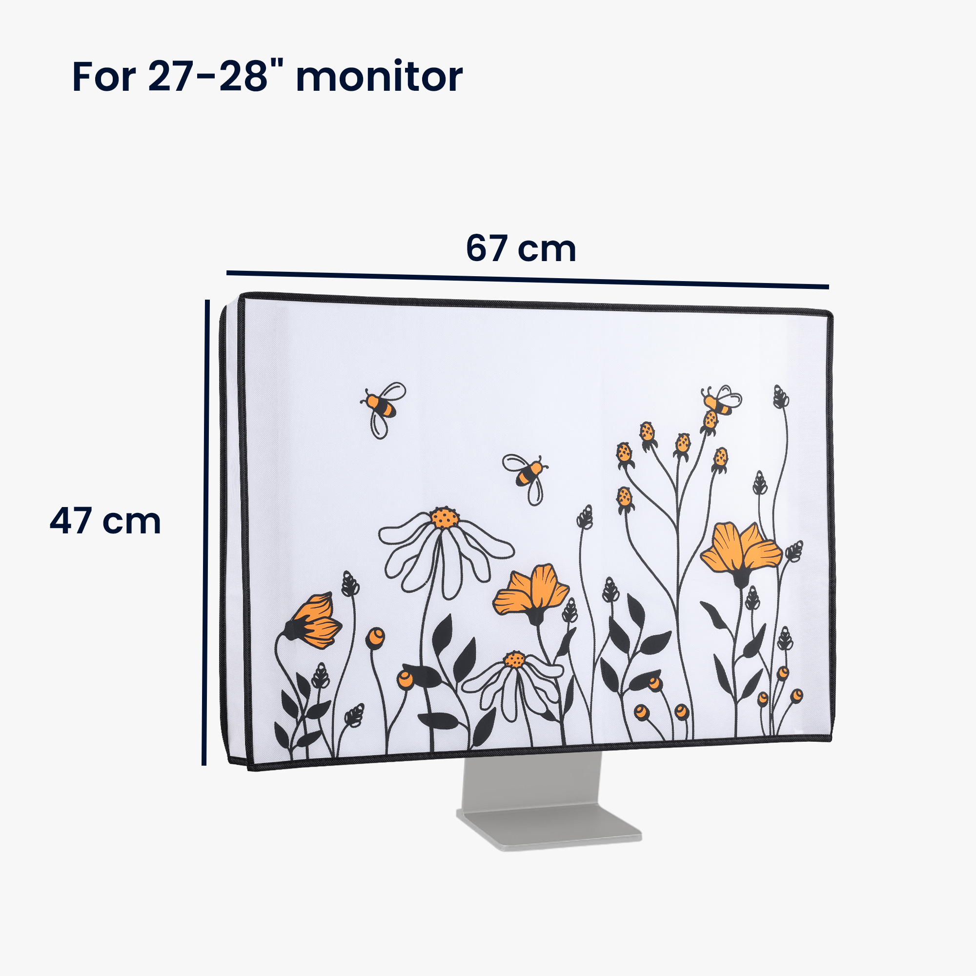 Obal na monitor 27-28" kwmobile motiv včel a květin