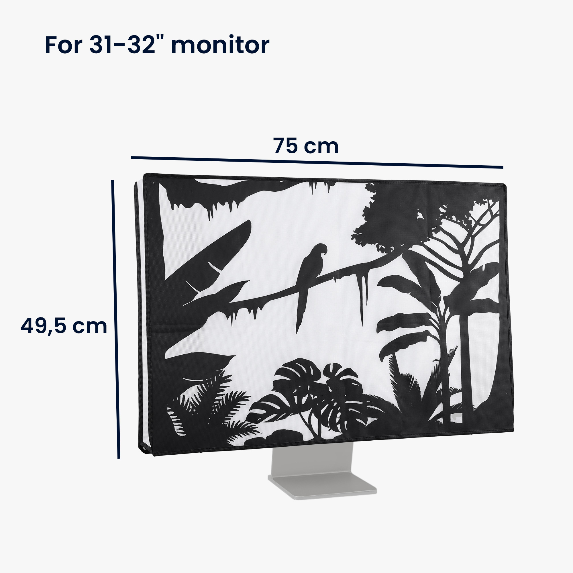 Protiprašný kryt monitoru kwmobile 31-32" jungle silhouette - černá / bí
