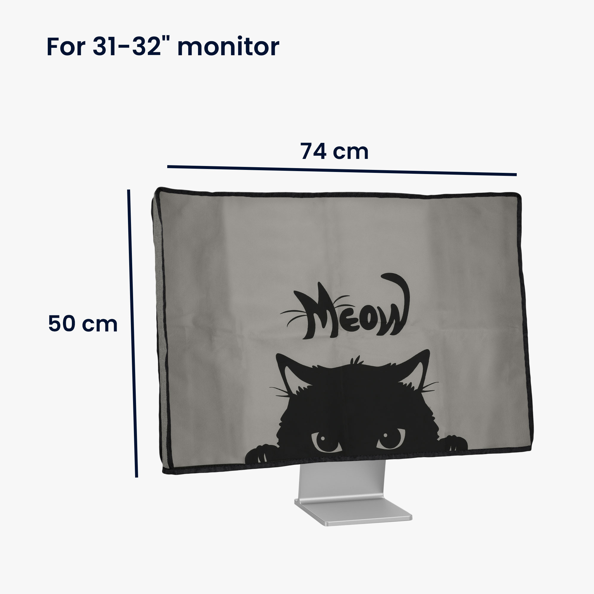 Protiprašný kryt monitoru kwmobile 31-32" meow cat - šedá / černá