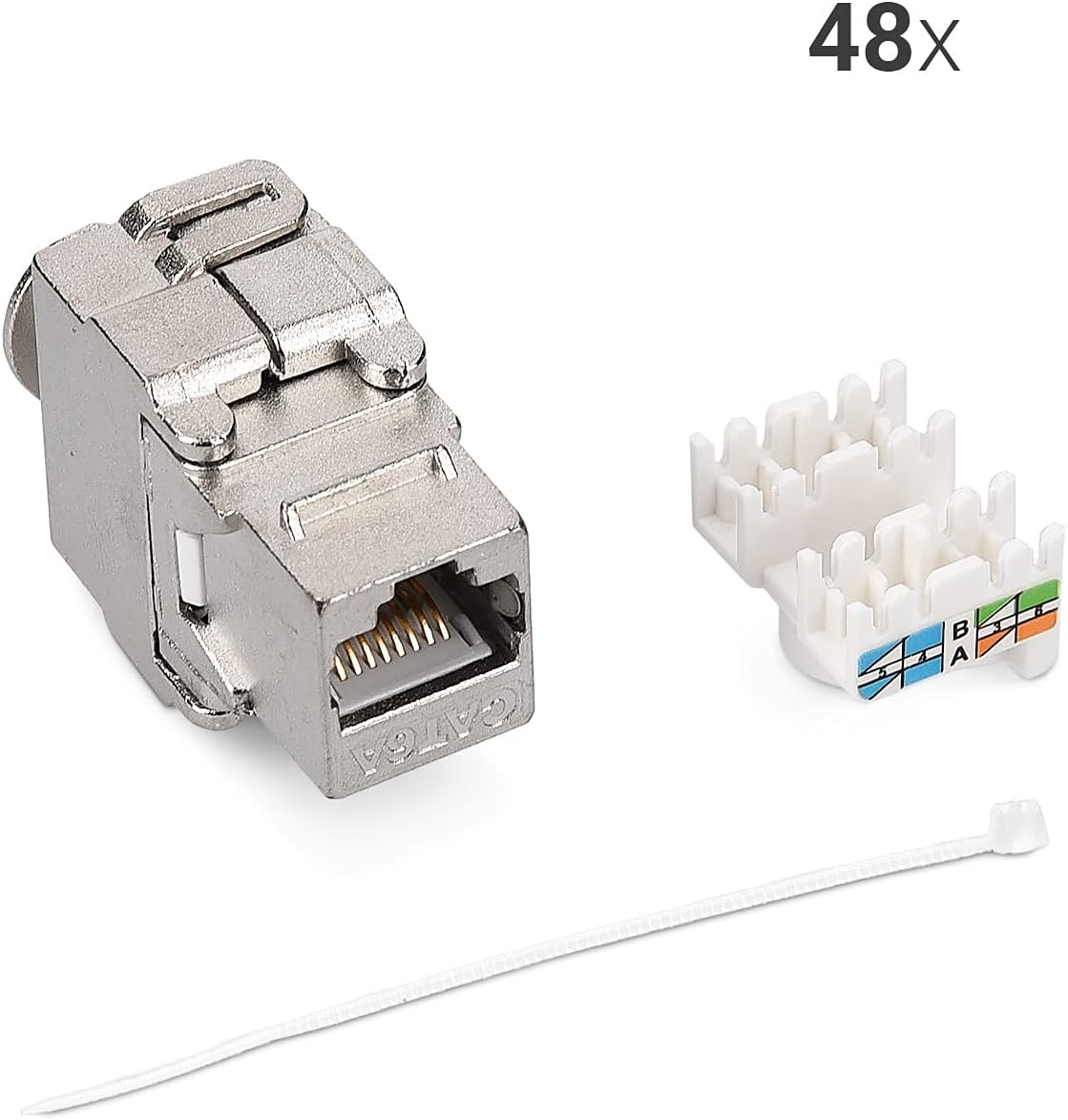 Síťová zásuvka s keystone moduly kwmobile - 48 ks - CAT6A / RJ45 síťové rozvody - for patch panel, wall plate and network socket