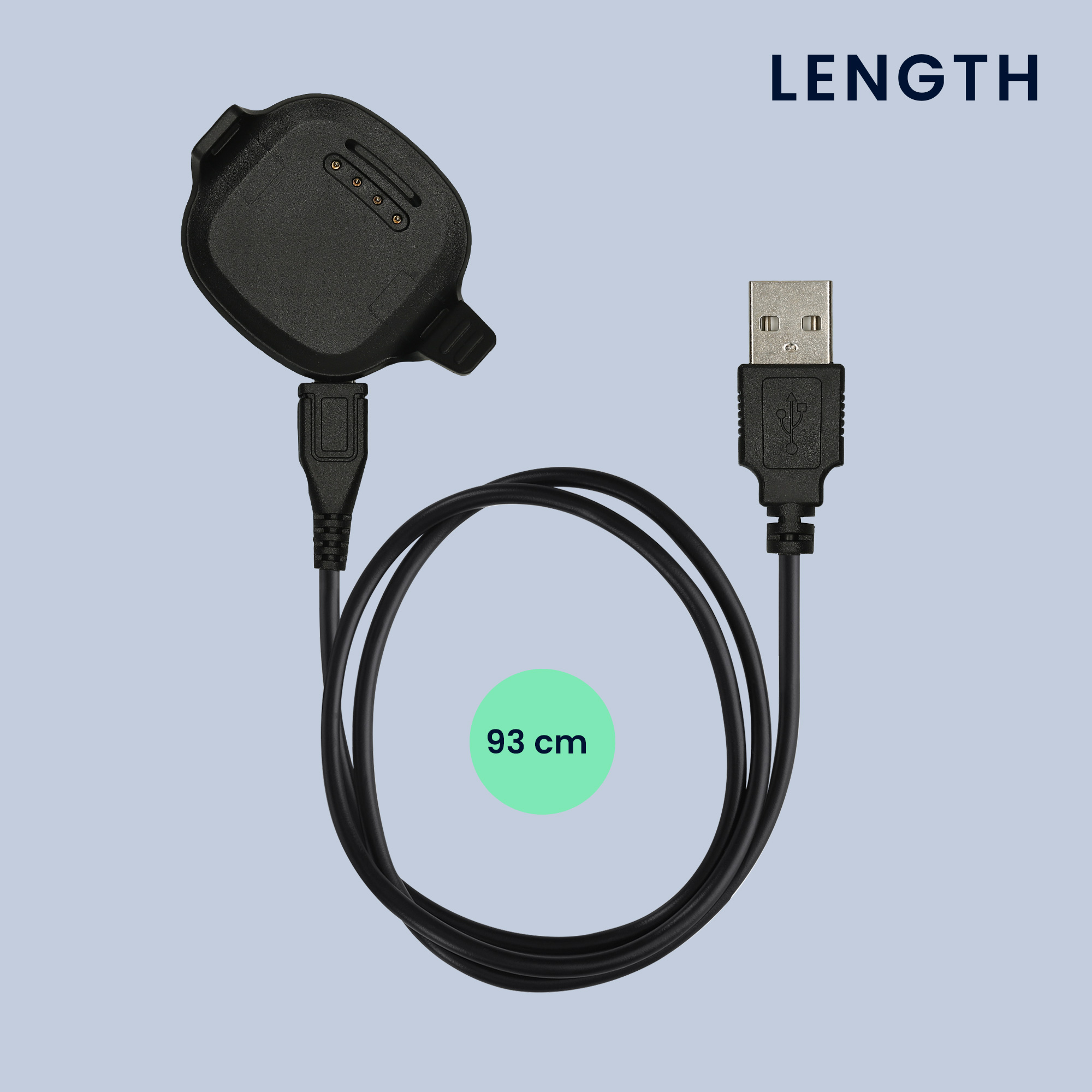 Nabíjecí kabel Garmin Forerunner 10 / 15 kwmobile USB-A černý