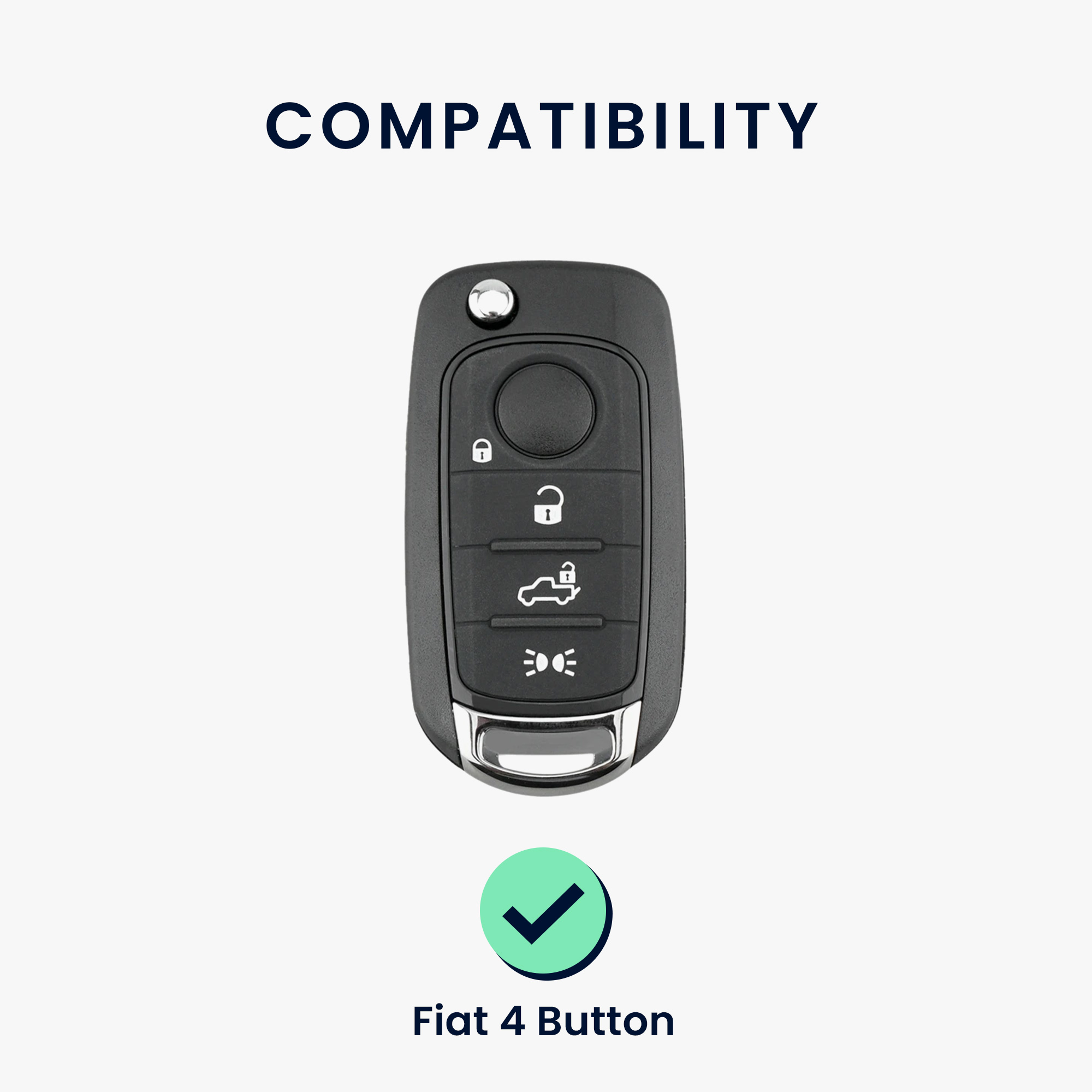 TPU pouzdro na klíč od auta Fiat 4 tlačítka Flip Key zeleno-červeno-černé