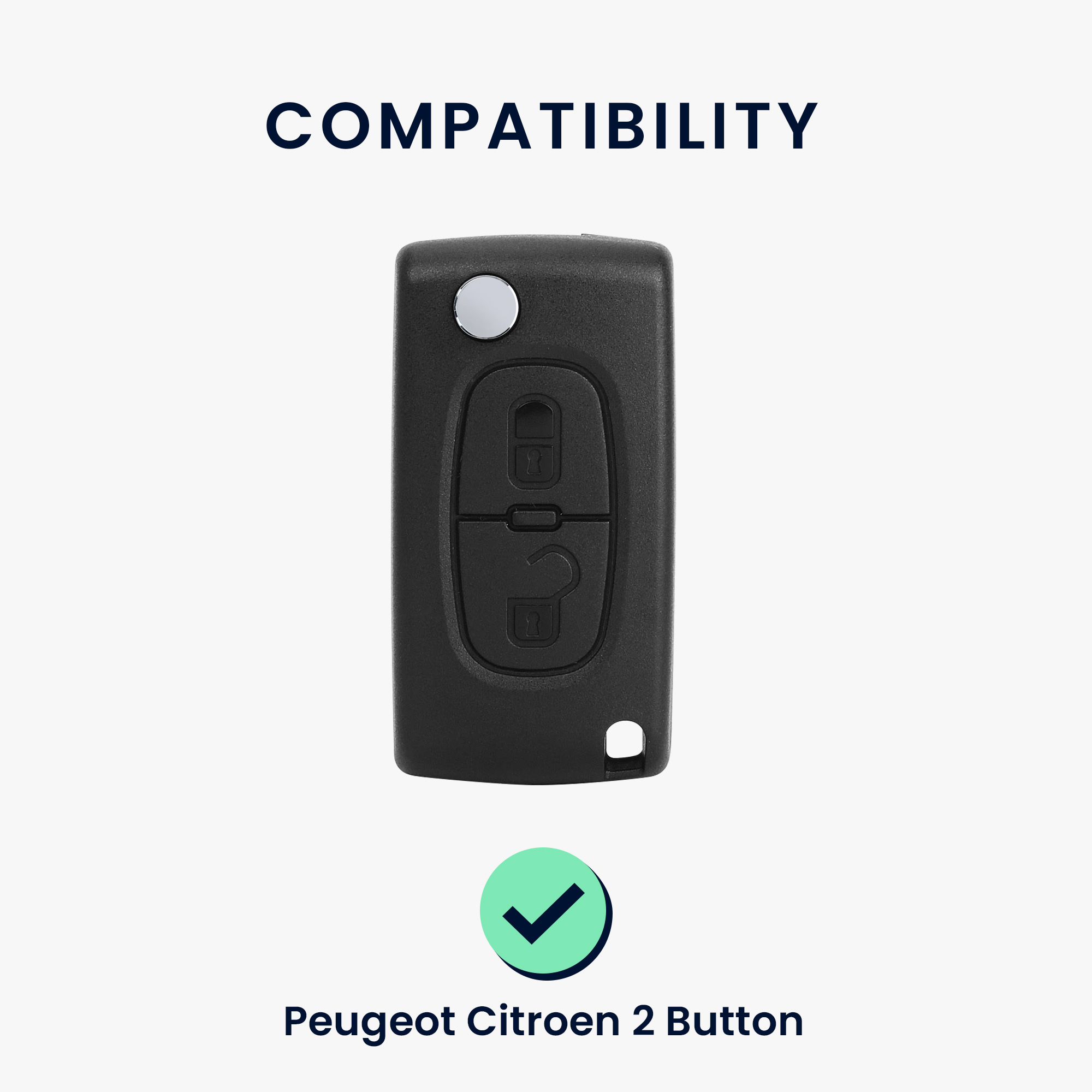 Pouzdro na klíč od auta Peugeot Citroen 2 Button Car Flip kwmobile - modrá / červená / bílá