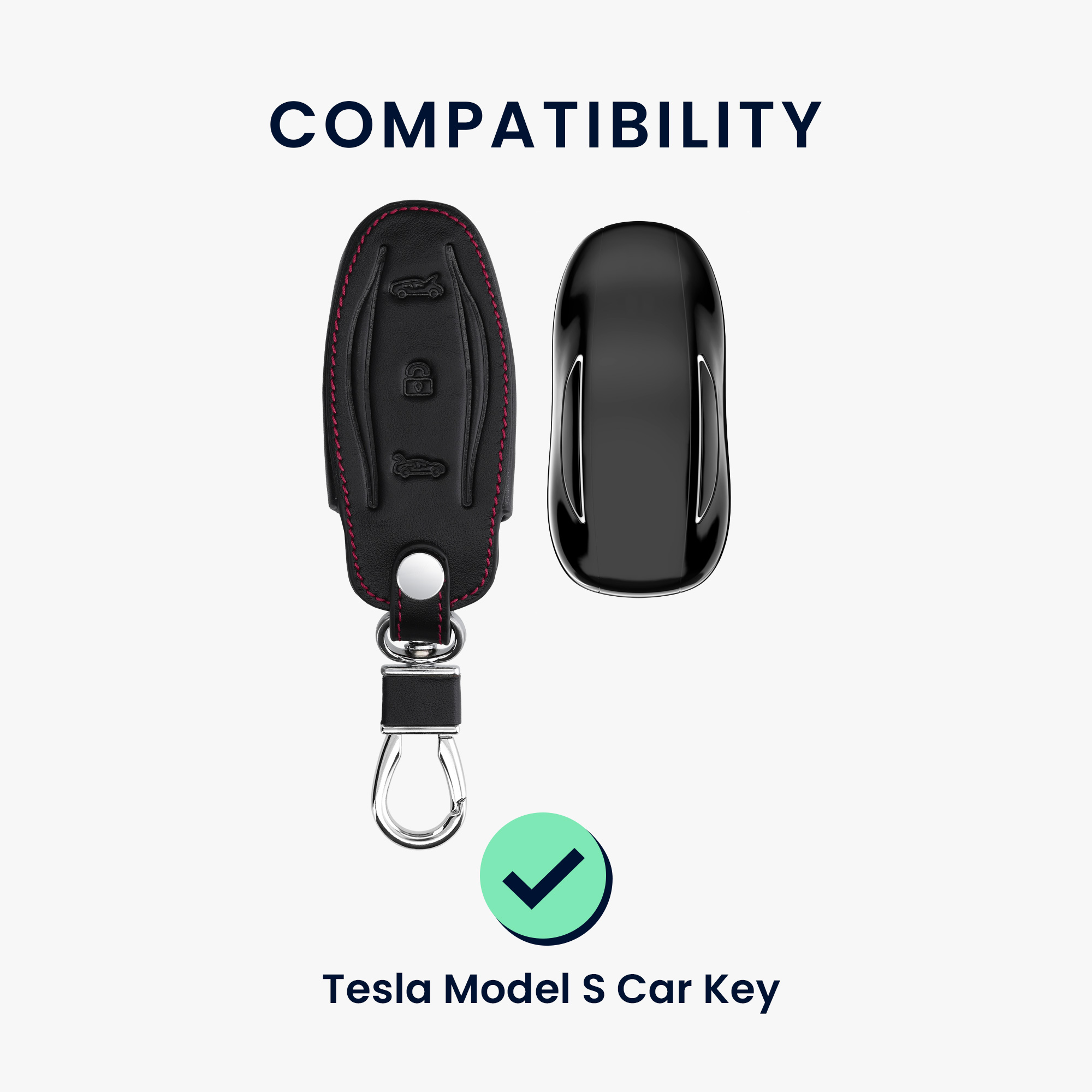 Pouzdro na klíč od auta Tesla Model S kwmobile - černá