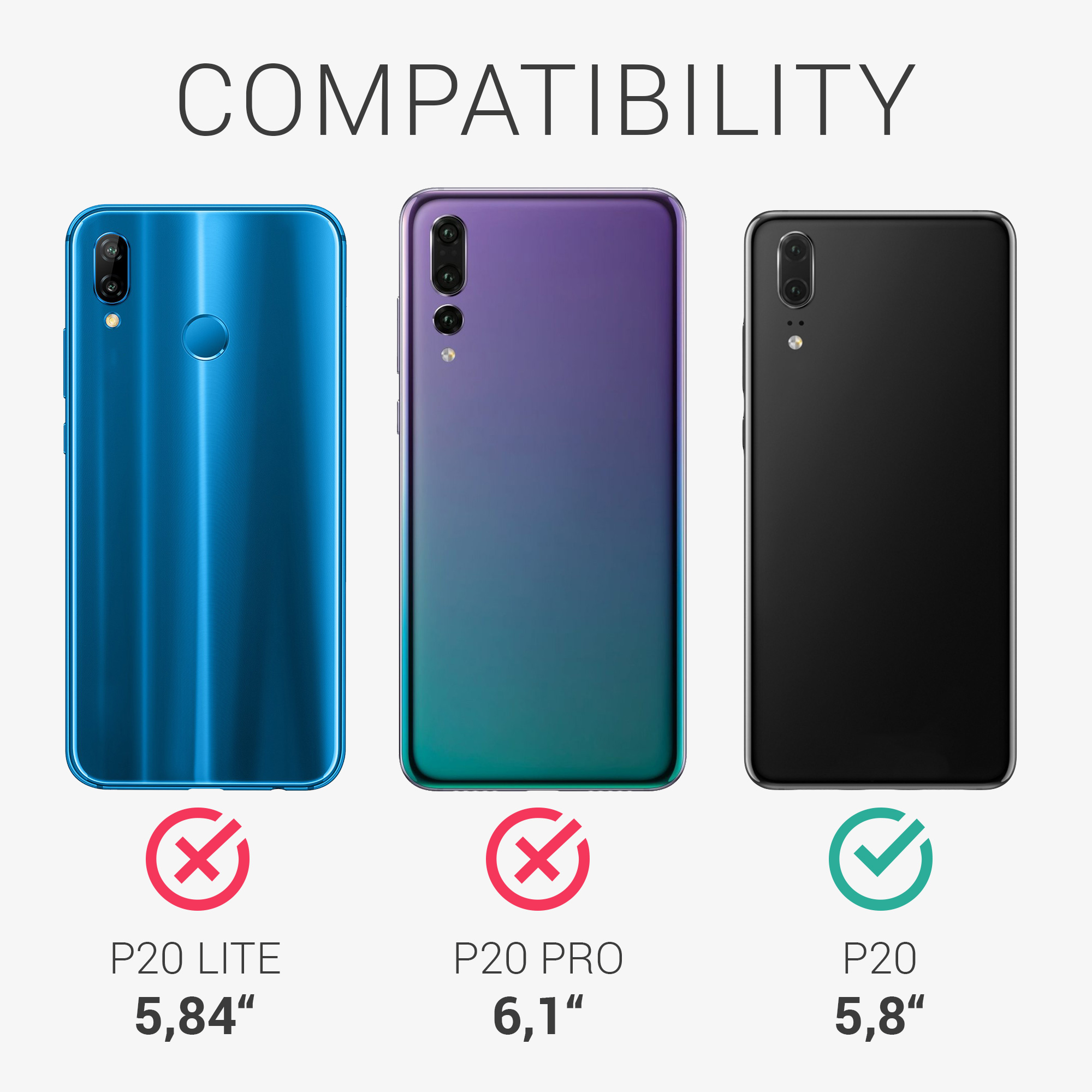Kryt kwmobile Huawei P20, černá matná