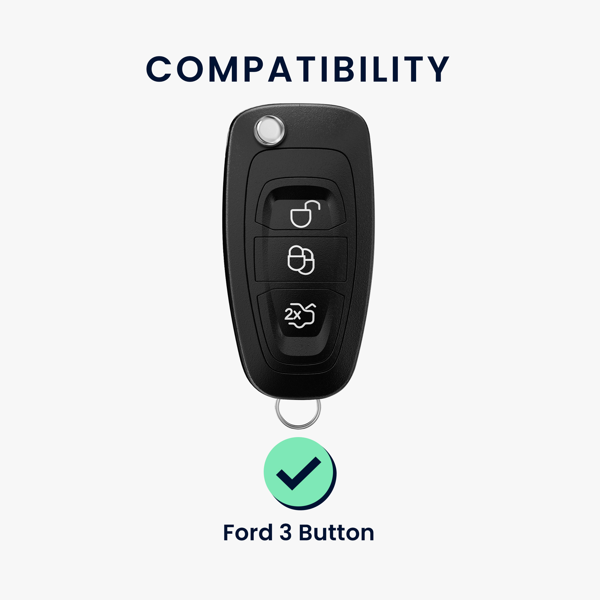 Kryt klíče Ford 3 tlačítka skládací kwmobile černá
