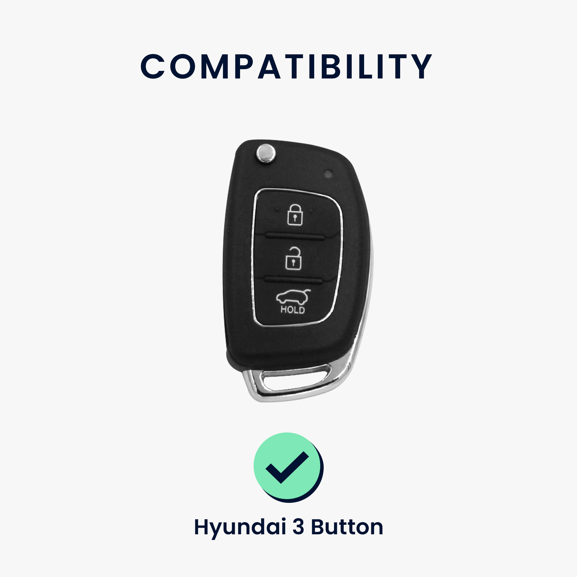 Pouzdro na klíč od auta kwmobile pro Hyundai 3 Button Flip Key - černá