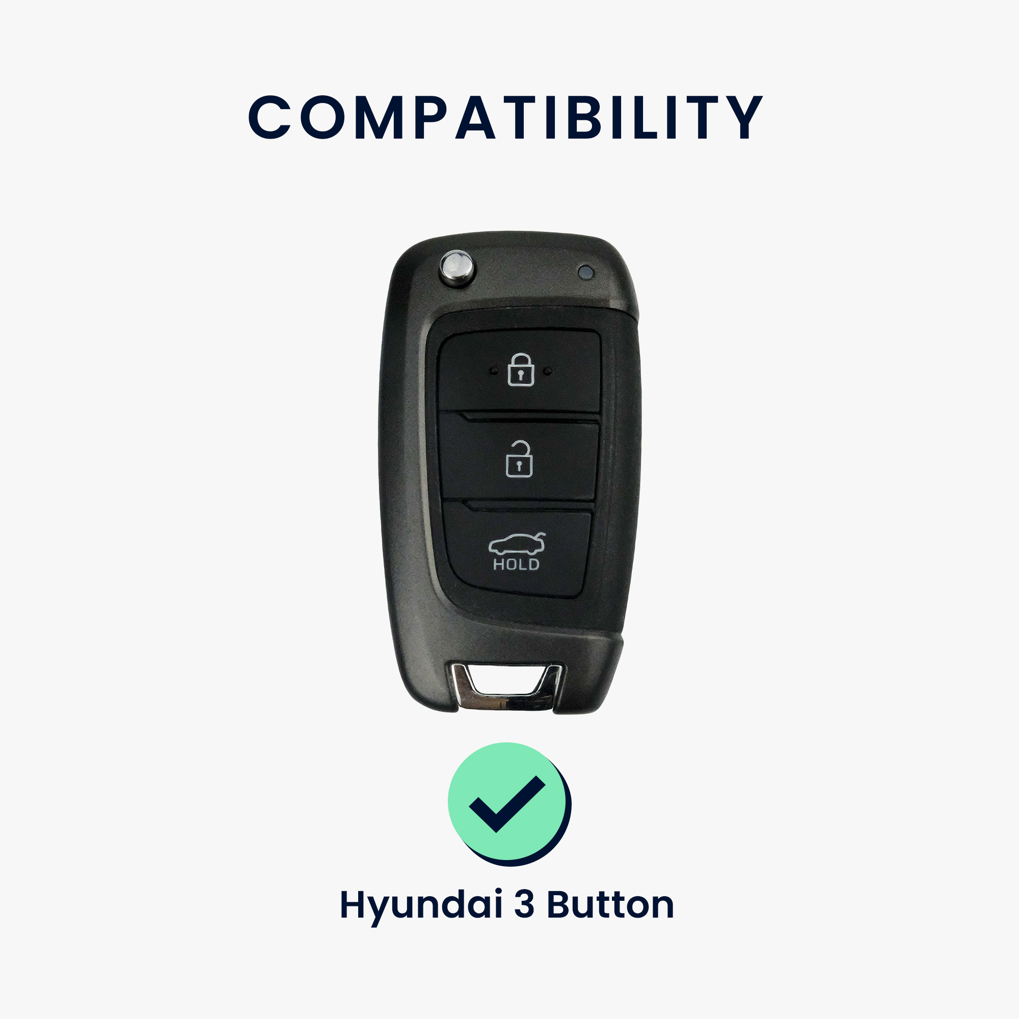 Pouzdro na klíč od auta kwmobile pro Hyundai 3 Button Car Flip Key - černá