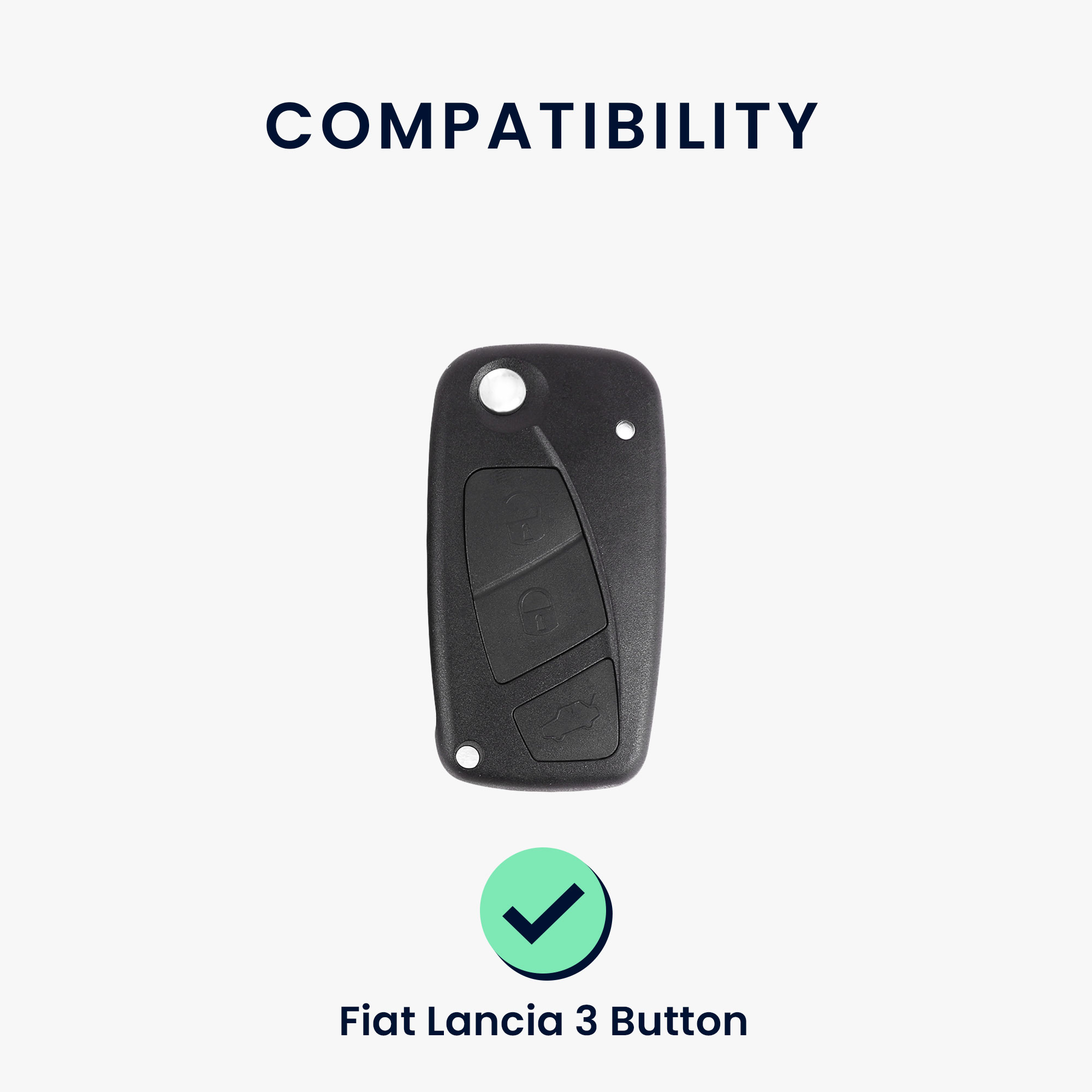 TPU pouzdro na klíč od auta Fiat / Lancia, 3 tlačítka Flip Key červeno-černé