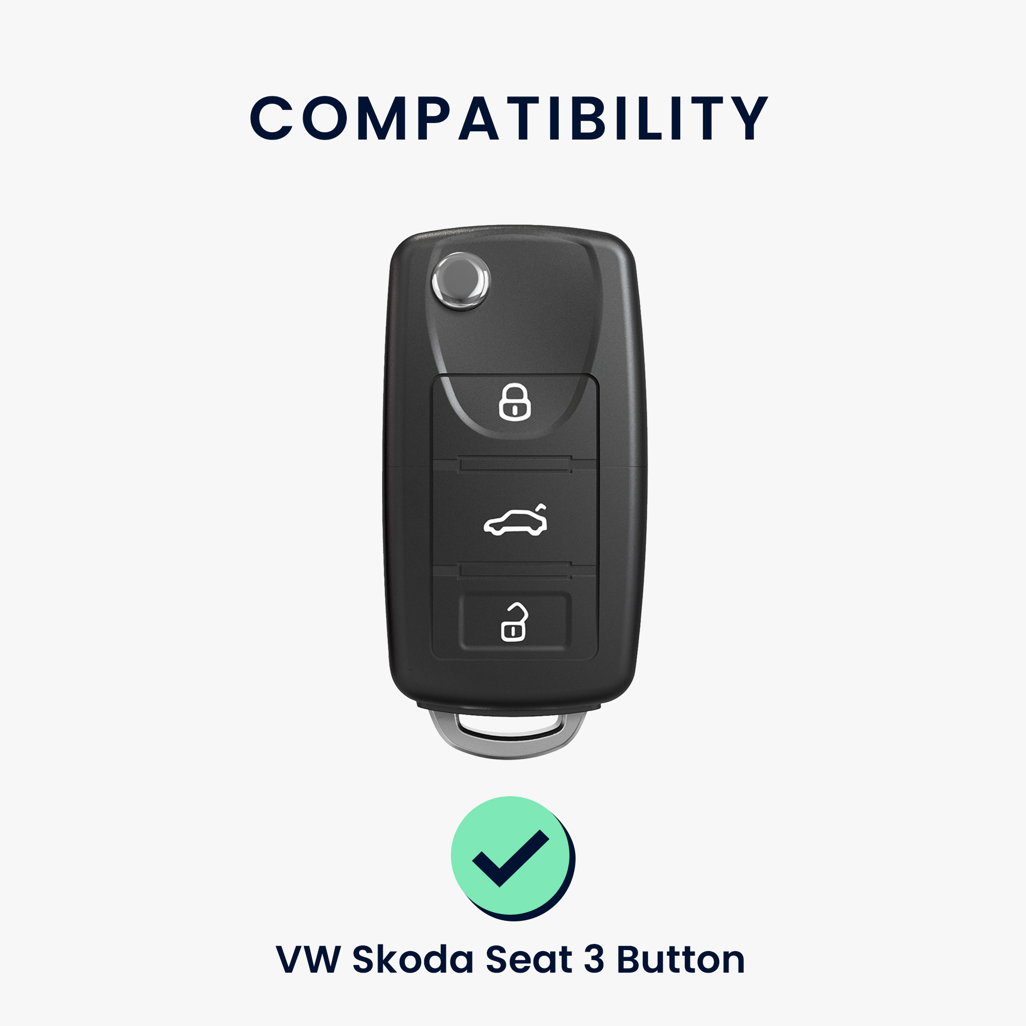 Pouzdro na klíč od auta kwmobile pro VW / Škoda / SEAT 3 tlačítkový klíč - bílá / černá / červená