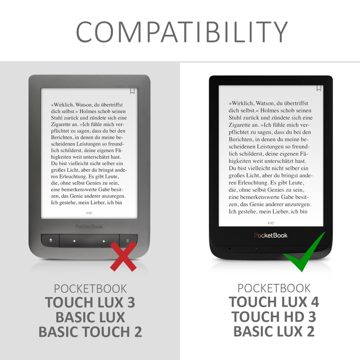Pouzdro na čtečku Pocketbook Touch Lux 4/5/Touch HD 3/Color (2020)/ Vivlio Lux 5 kwmobile - růžově zlatá