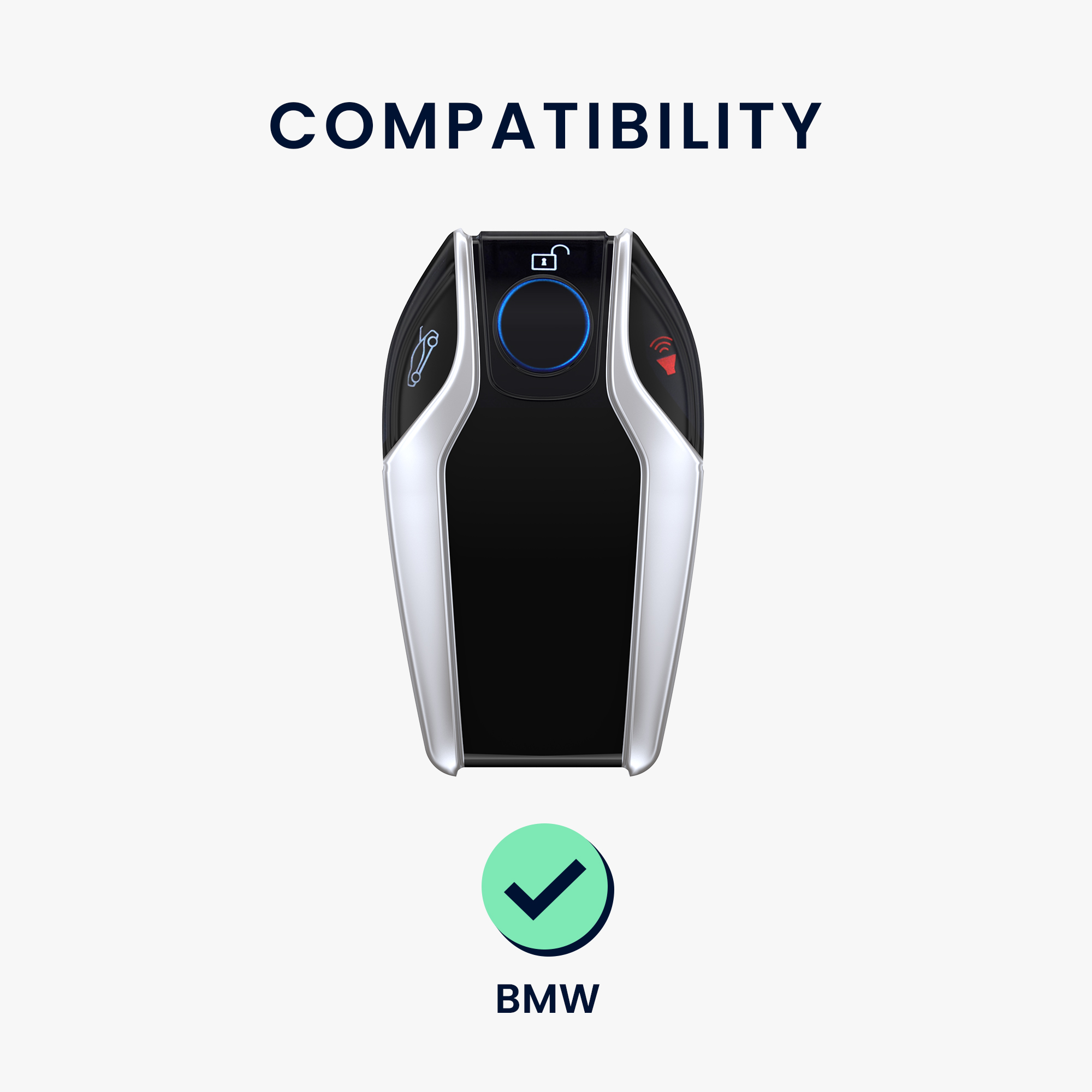 Tpu pouzdro na klíč od auta BMW Display Key Anti-Slip leskle stříbrné