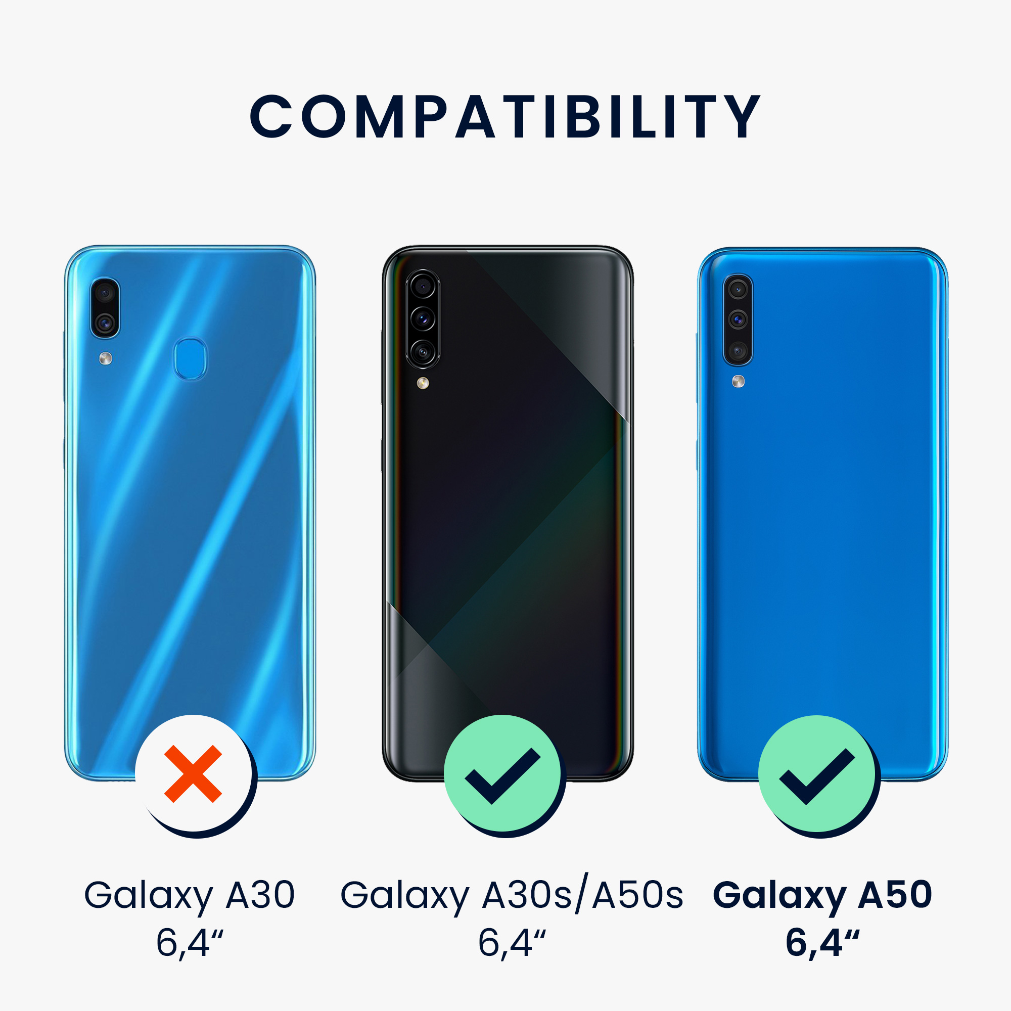 Kryt na mobil Samsung Galaxy A50 kwmobile TPU Arktická noc