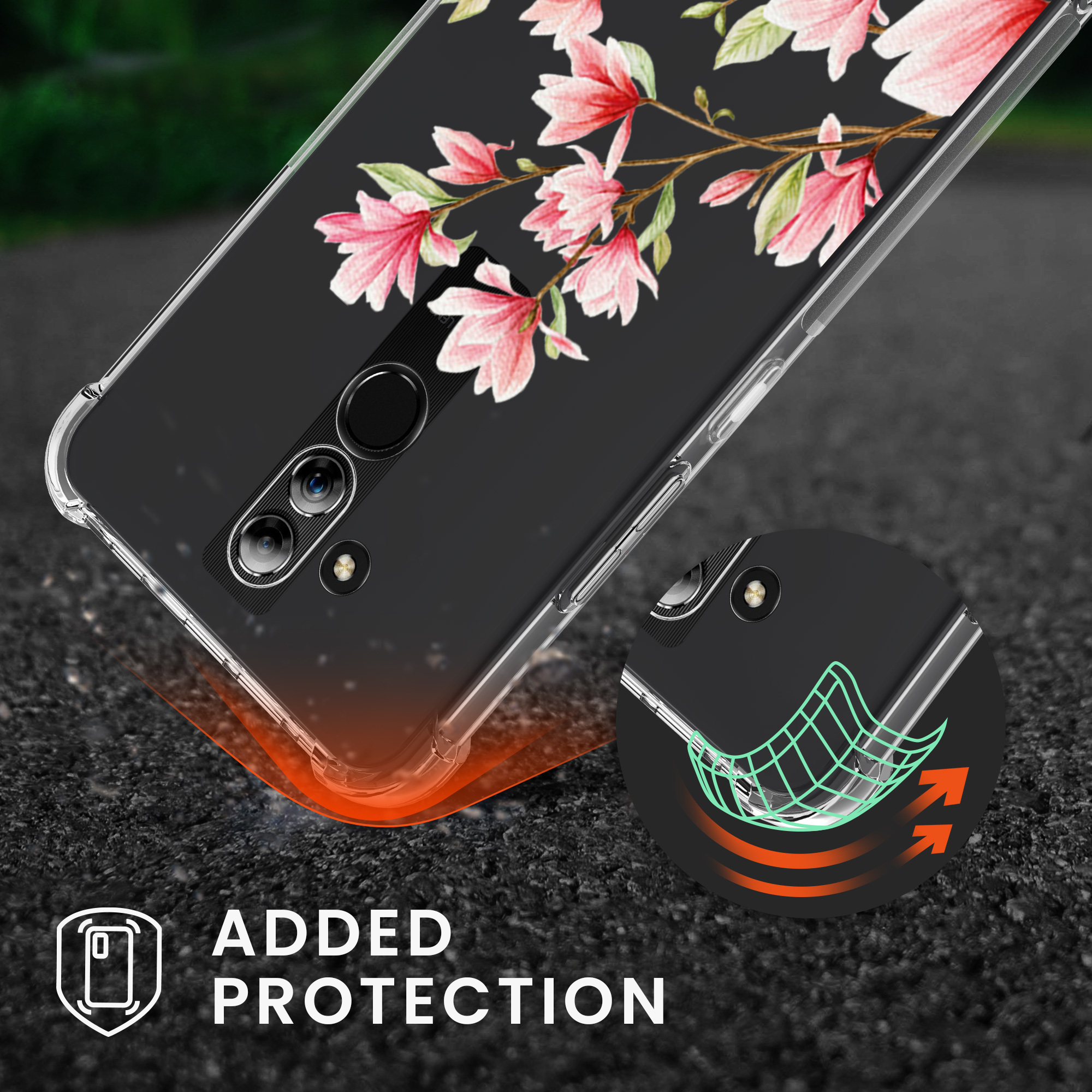 Pouzdro na tablet - Huawei Mate 20 Lite Case Strap - kwmobile - bílá/růžová/transparentní