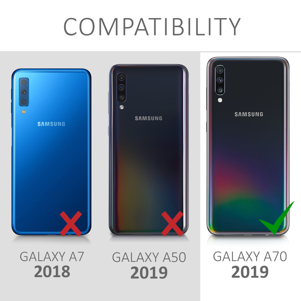 Crossbody kryt na mobil Samsung Galaxy A70 kwmobile transparentní