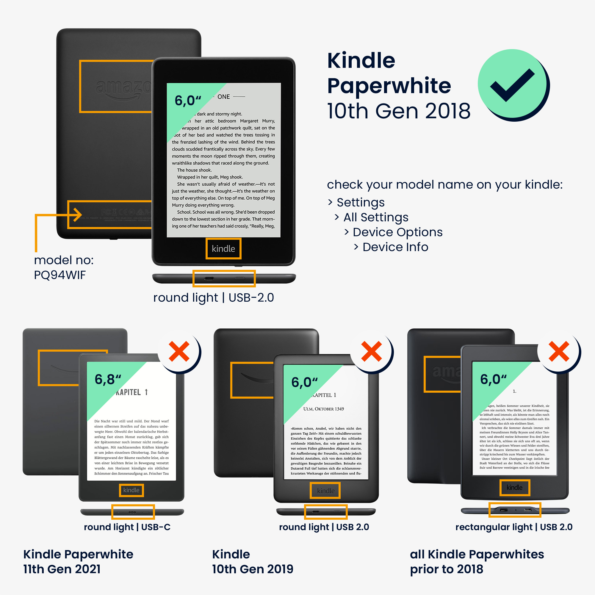 Pouzdro na čtečku kwmobile pro Amazon Kindle Paperwhite (10. Gen - 2018) - motiv Travel Outline šedá