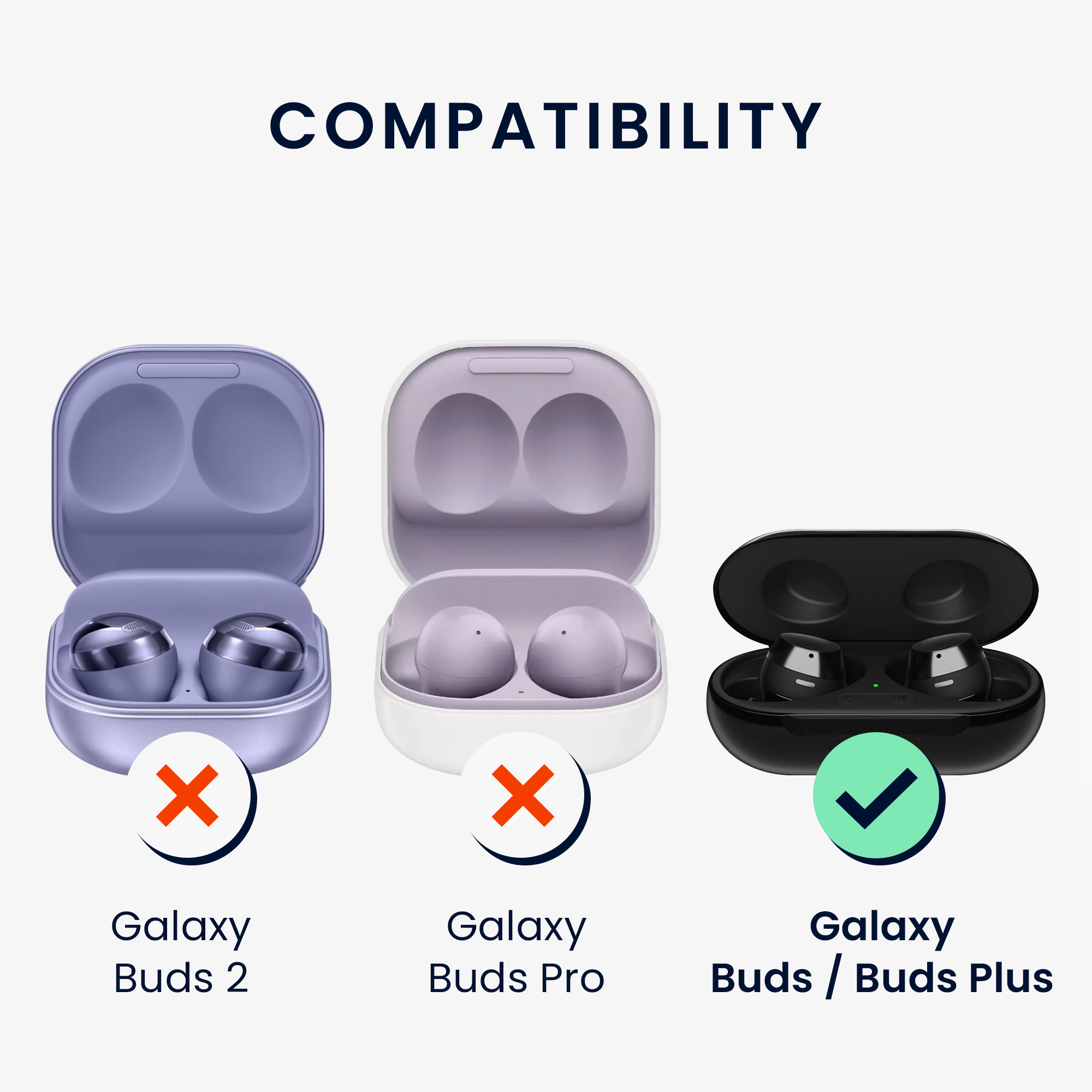 Silikonové špuntíky Samsung Galaxy Buds / Buds Plus kwmobile 4 ks černý
