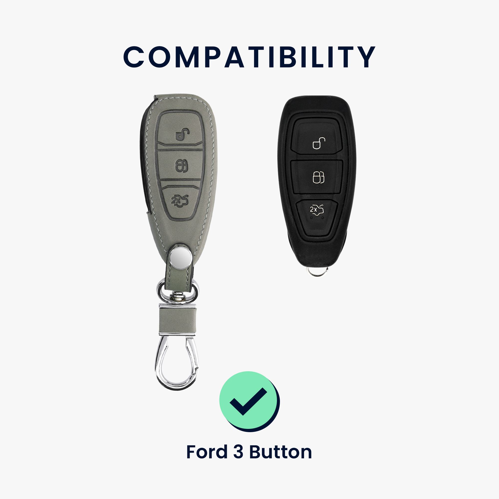 Kryt klíče Ford 3 tlačítka Keyless Go kwmobile šedá