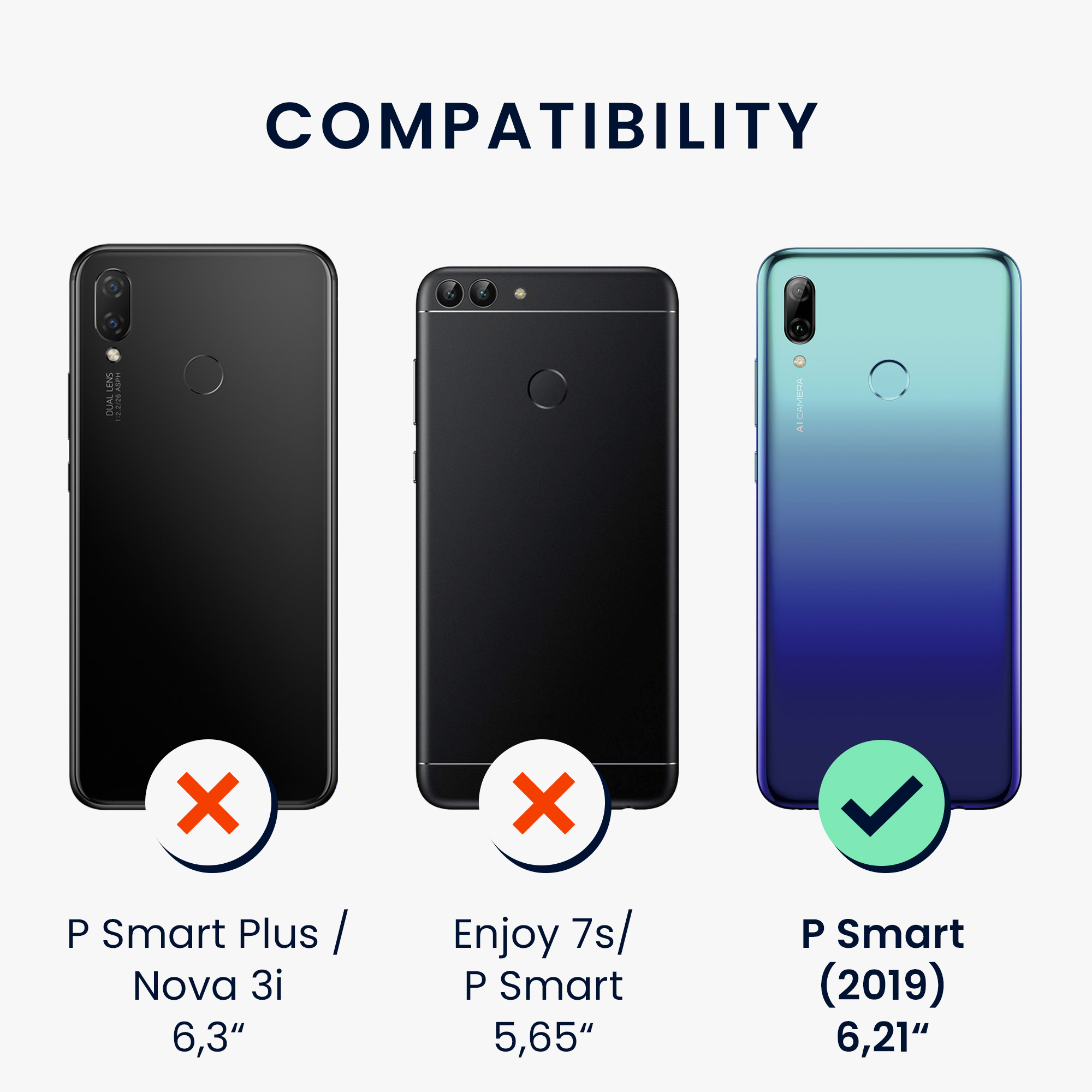 Crossbody kryt kwmobile pro Huawei P Smart (2019), motiv magnólie, růžová / bílá / transparentní