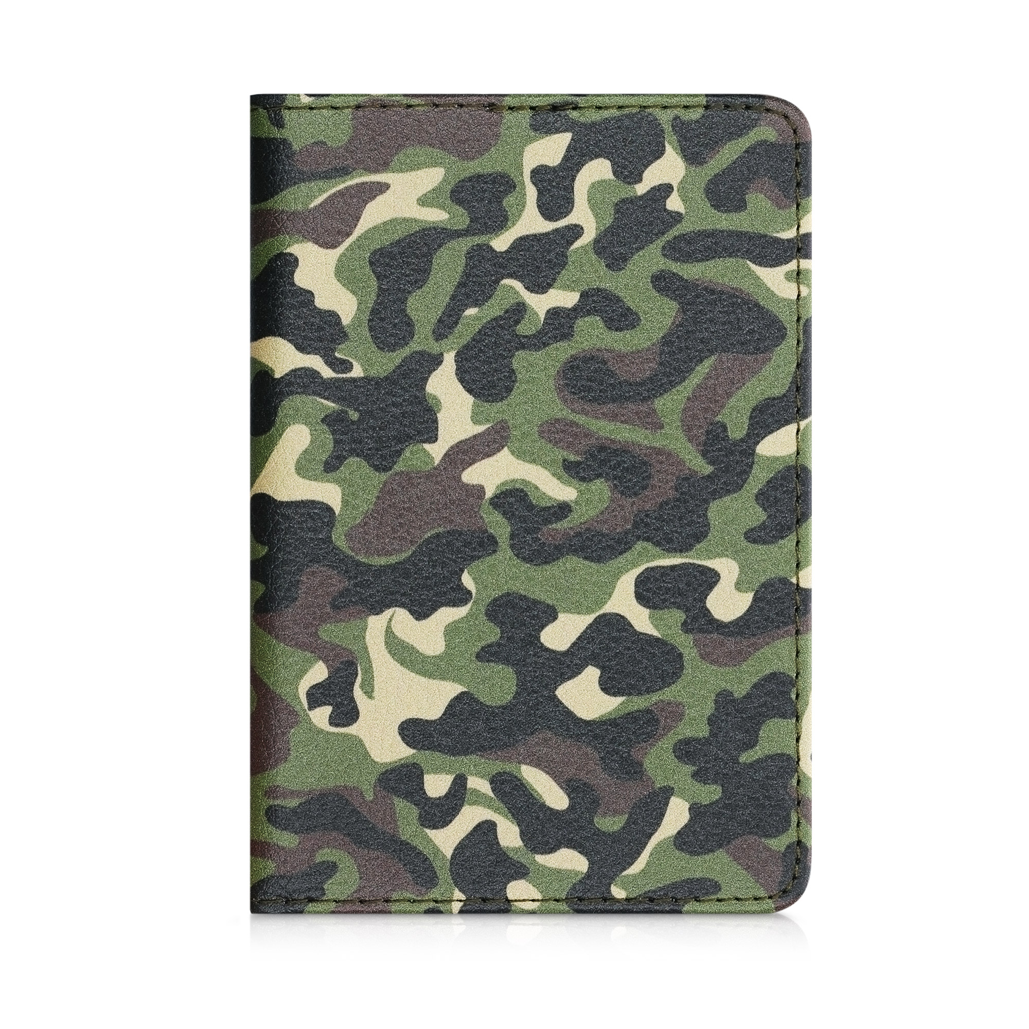 Obal na doklady od auta kwmobile 12 x 17,5 cm / 9,2 x 13 cm PU kůže motiv camouflage - tmavě zelená/tmavě hnědá/béžová