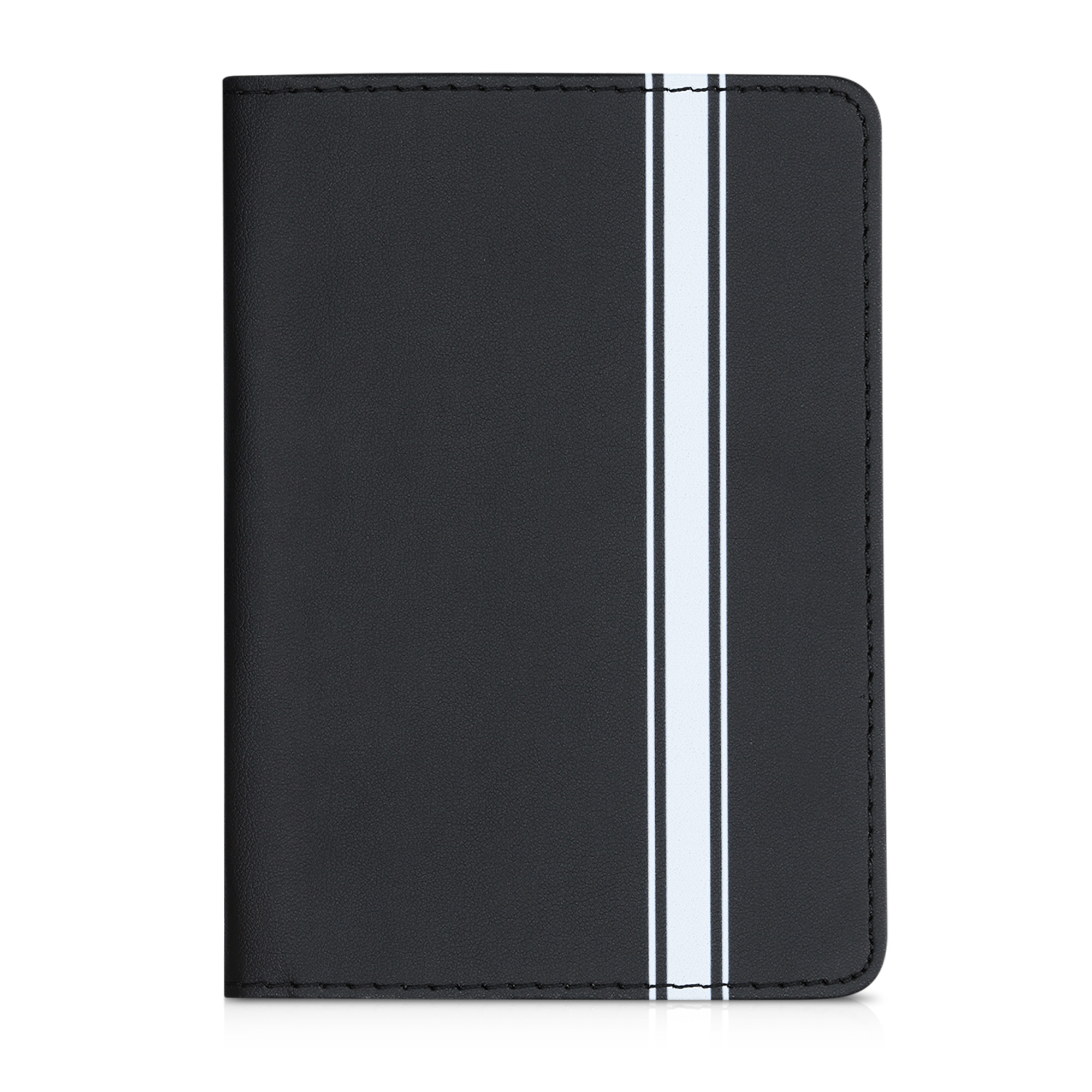 Obal na doklady od auta kwmobile 12 x 17,5 cm / 9,2 x 13 cm PU kůže motiv rally stripe - bílo-černá