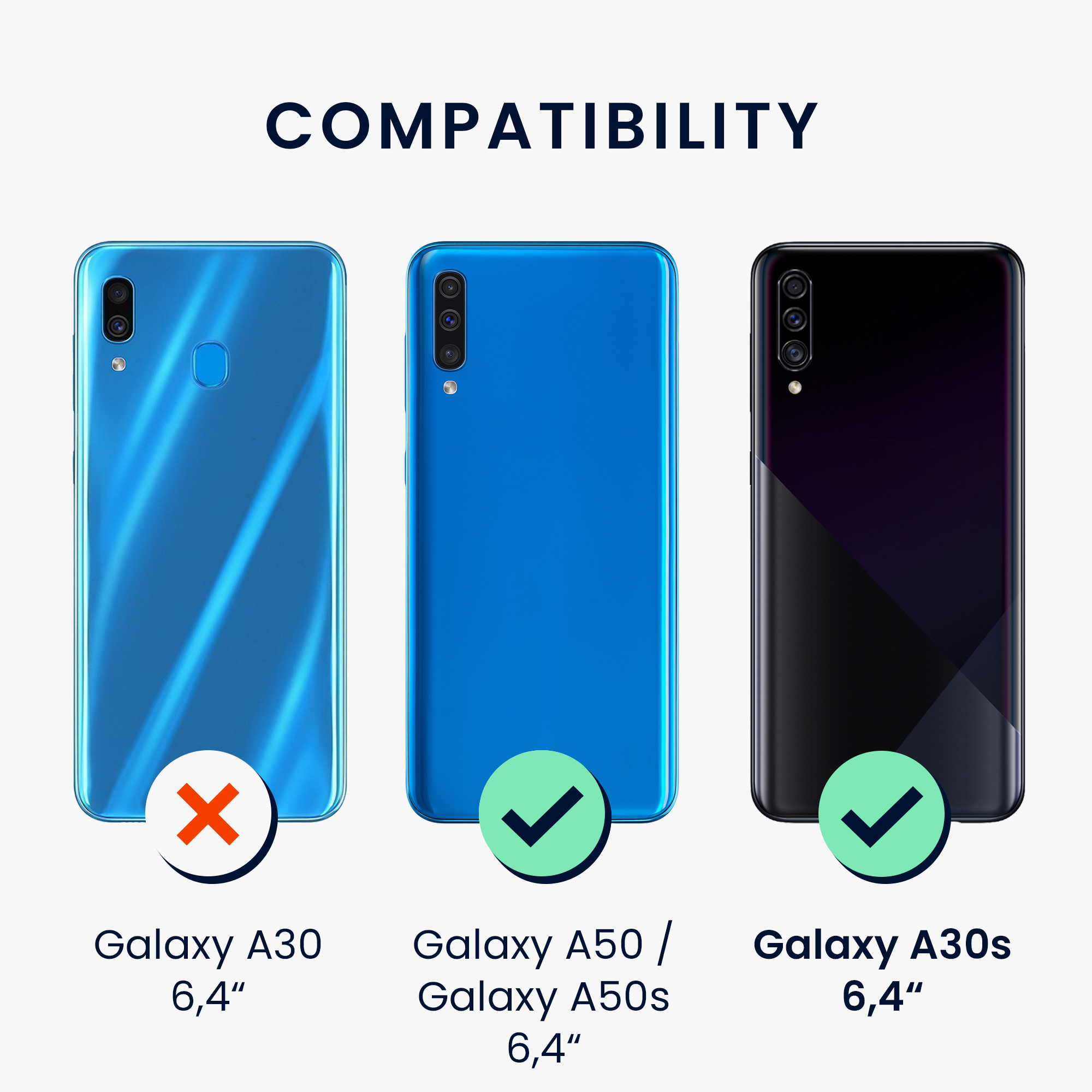Kryt na mobil Samsung Galaxy A30s kwmobile TPU Karibská modrá