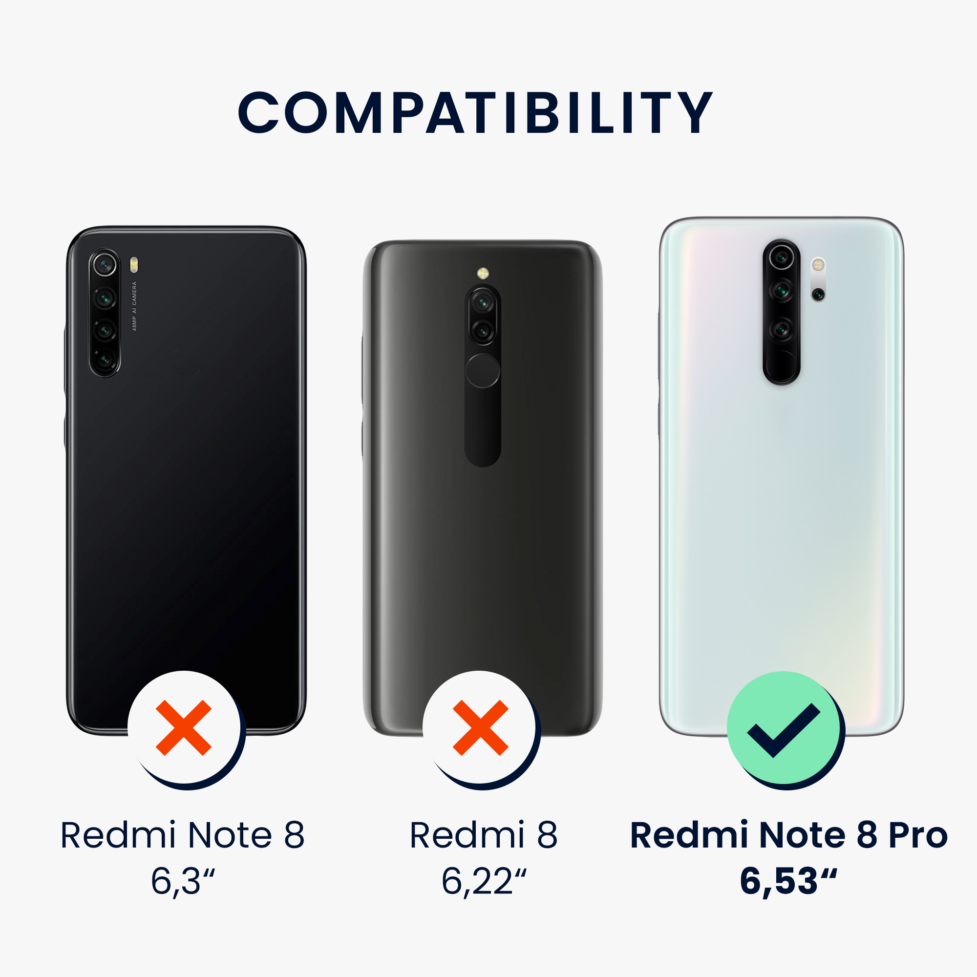 TPU kryt kwmobile pro Xiaomi Redmi Note 8 Pro - modrošedá