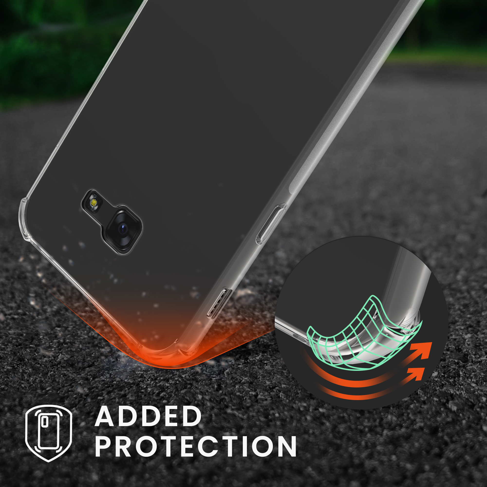 Crossbody kryt na mobil Samsung Galaxy A5 (2017) kwmobile se šňůrkou Černá / transparentn