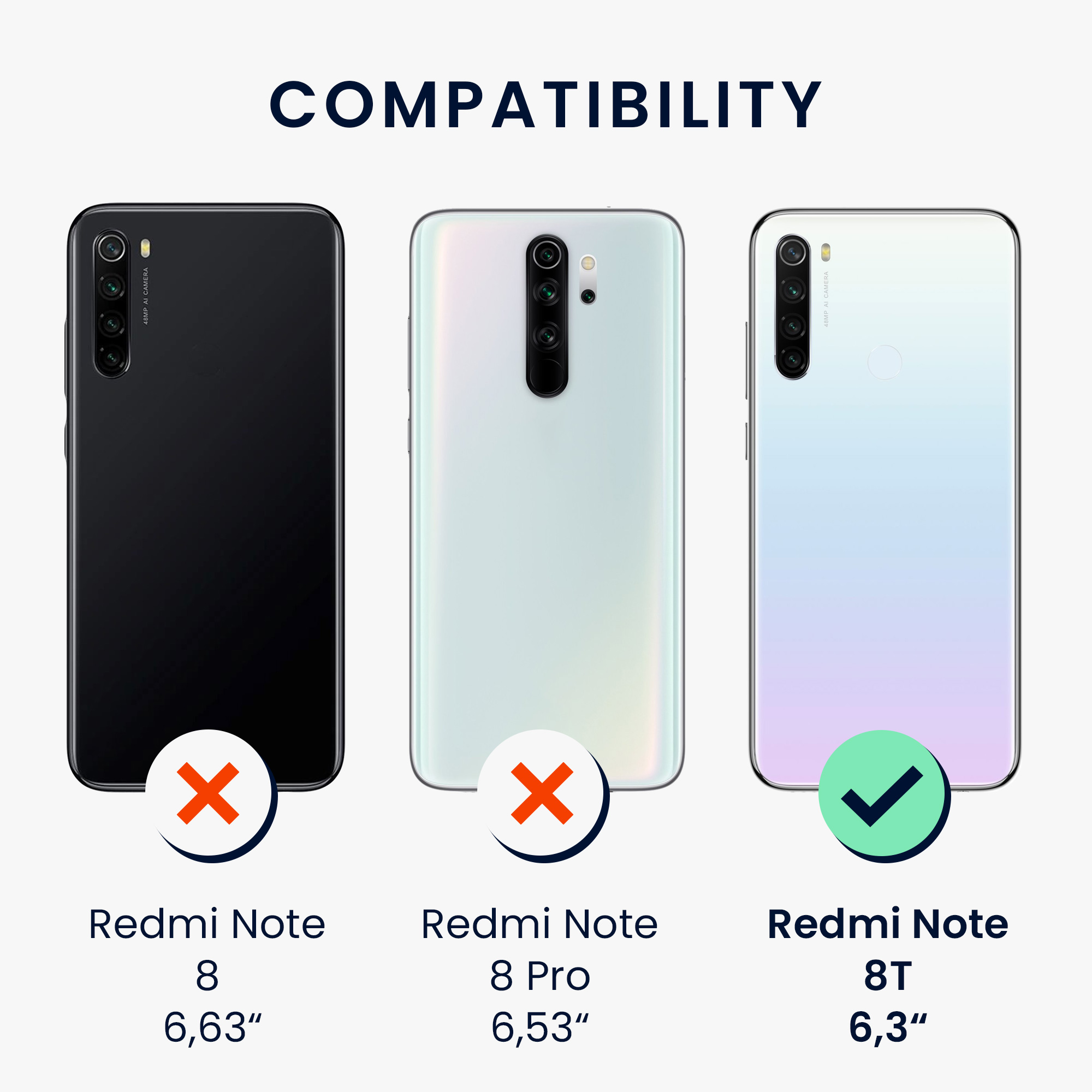 TPU kryt kwmobile pro Xiaomi Redmi Note 8T - tmavě šedá