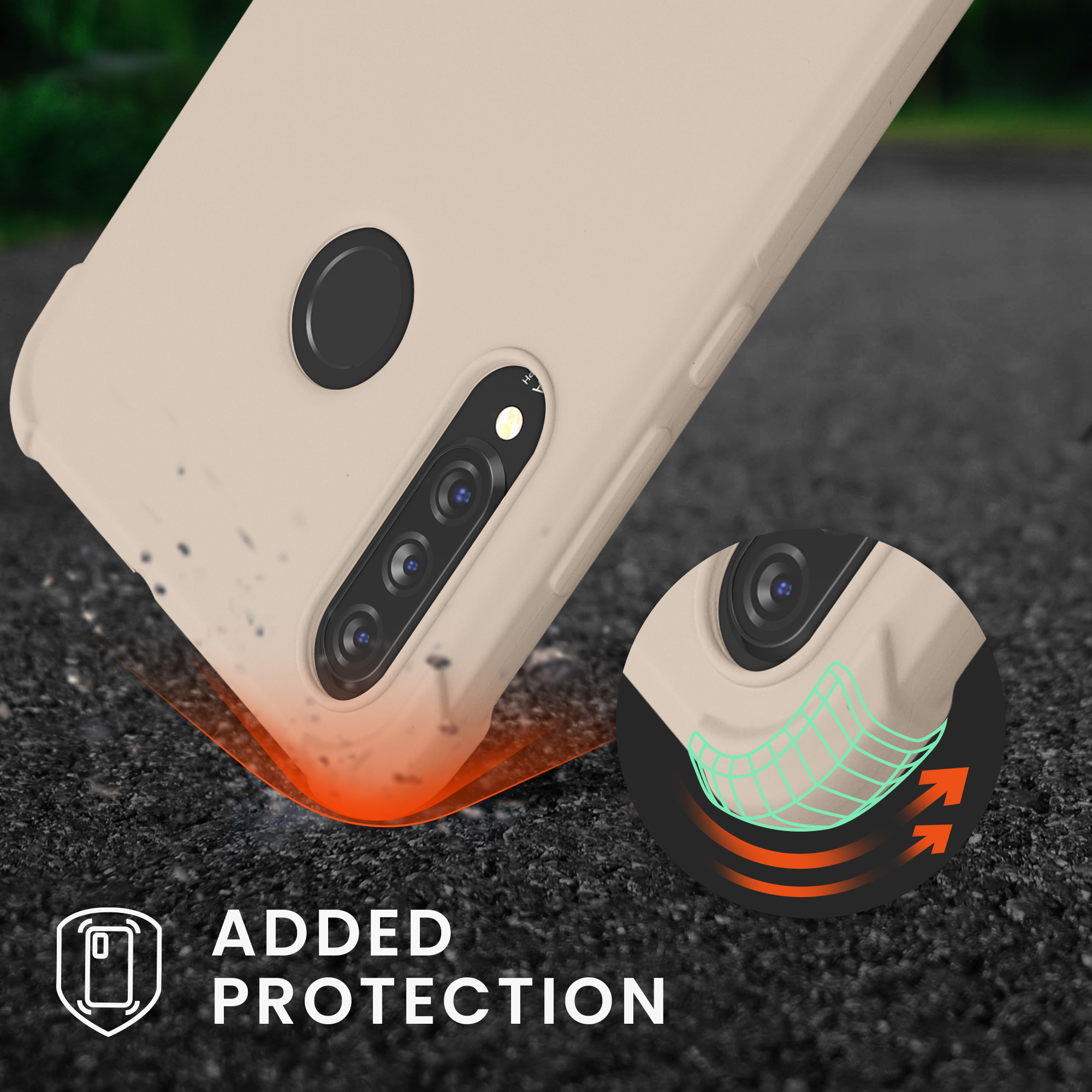 Crossbody kryt kwmobile Huawei P30 Lite, krémová