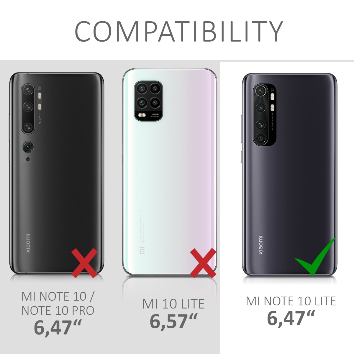 Crossbody kryt kwmobile Xiaomi Mi Note 10 Lite, černá / transparentní