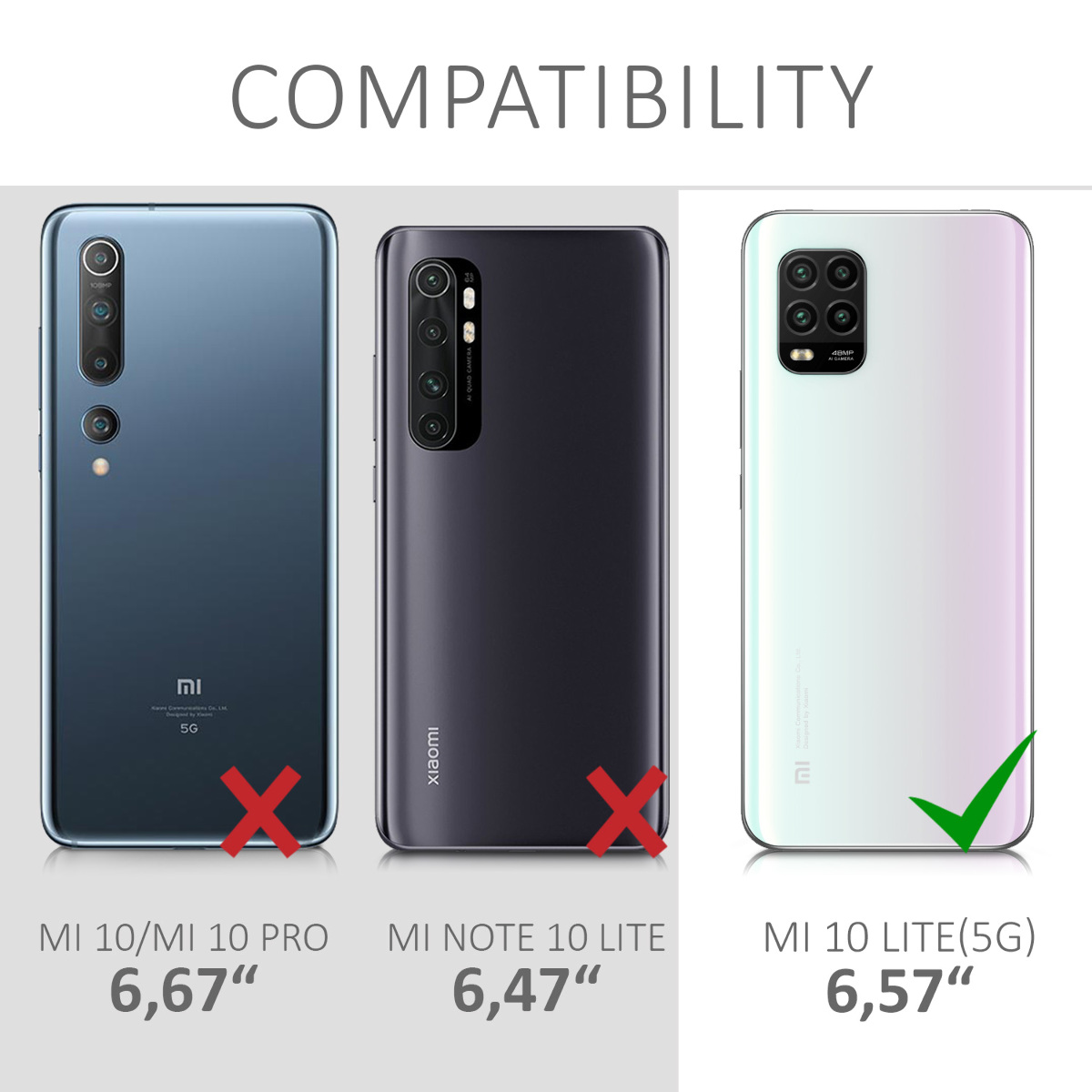 Crossbody kryt kwmobile Xiaomi Mi 10 Lite (5G), černá / transparentní