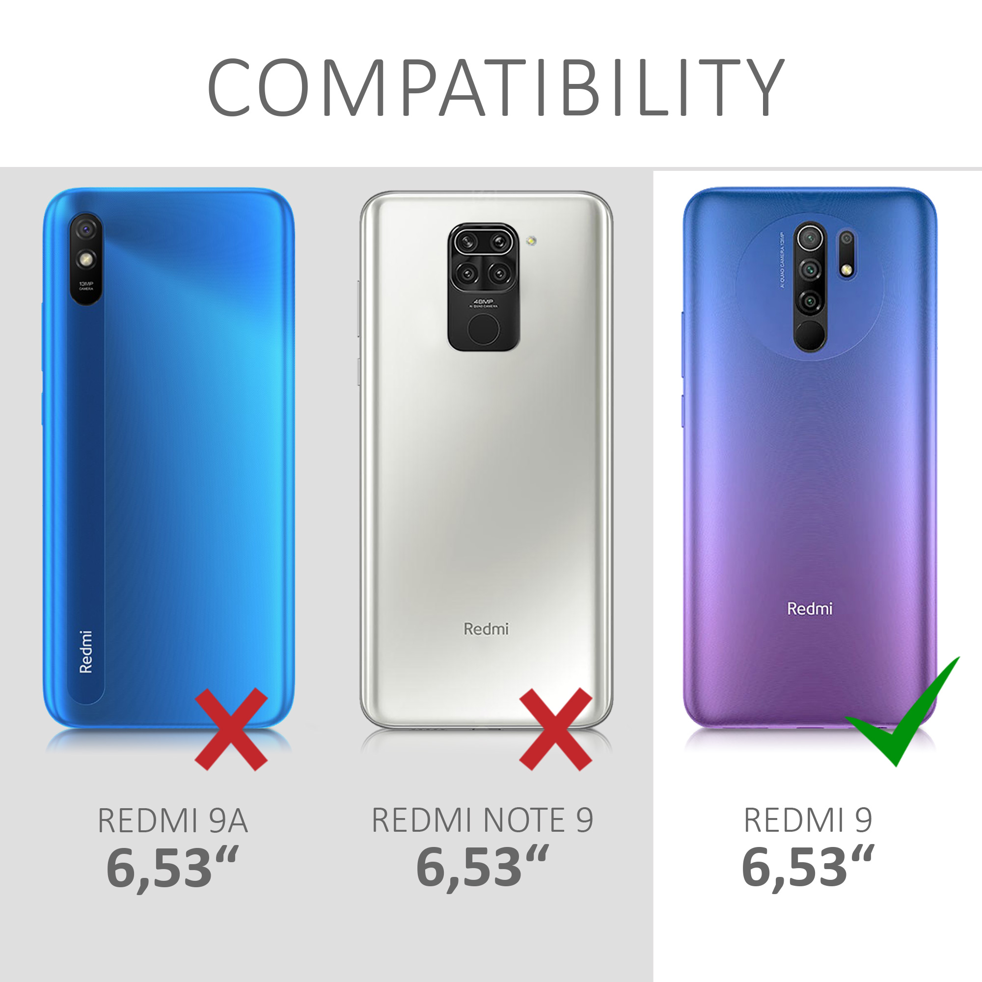 Kryt Xiaomi Redmi 9 silikonový TPU černá matná kwmobile