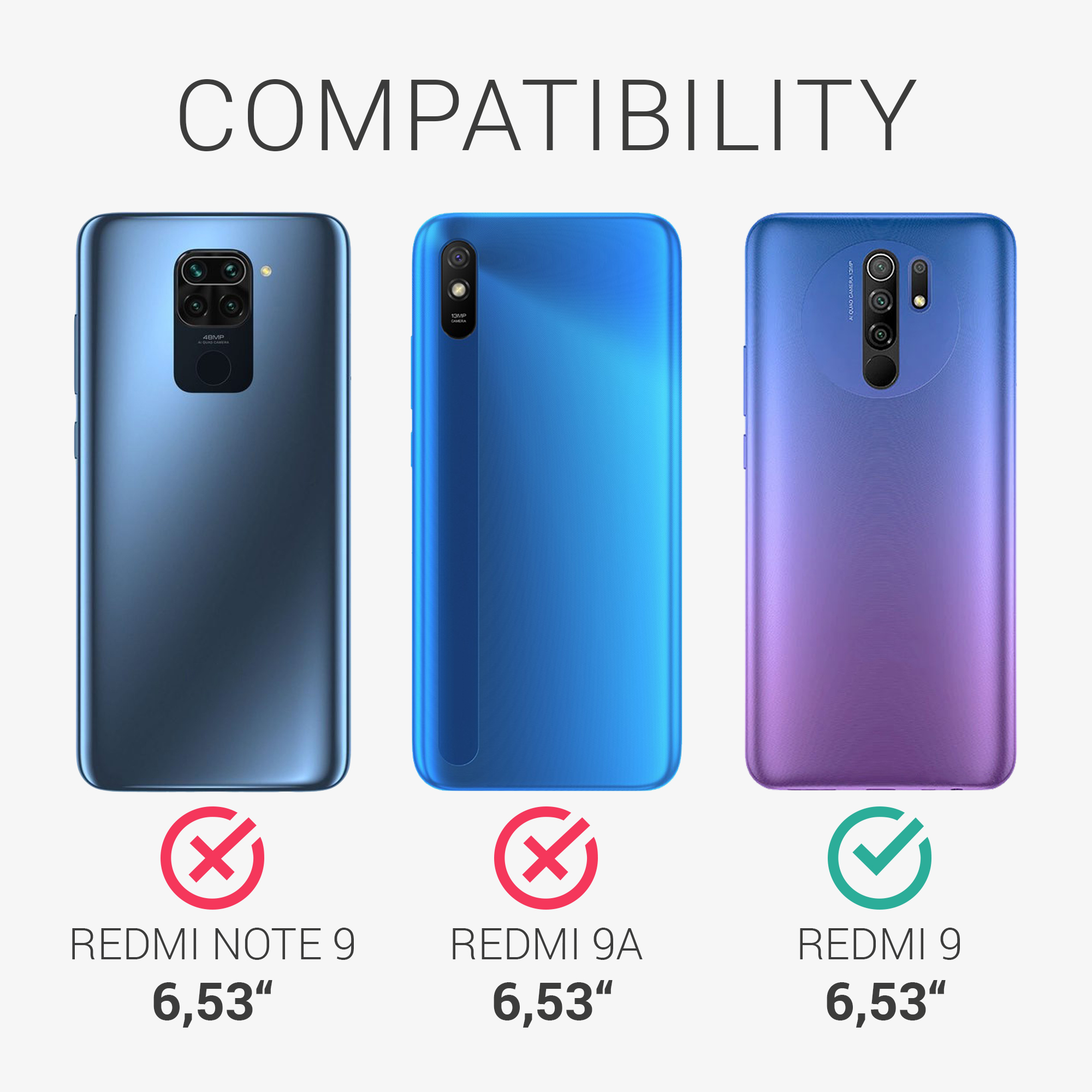 Kryt Xiaomi Redmi 9 silikonový TPU bílá/černá kwmobile