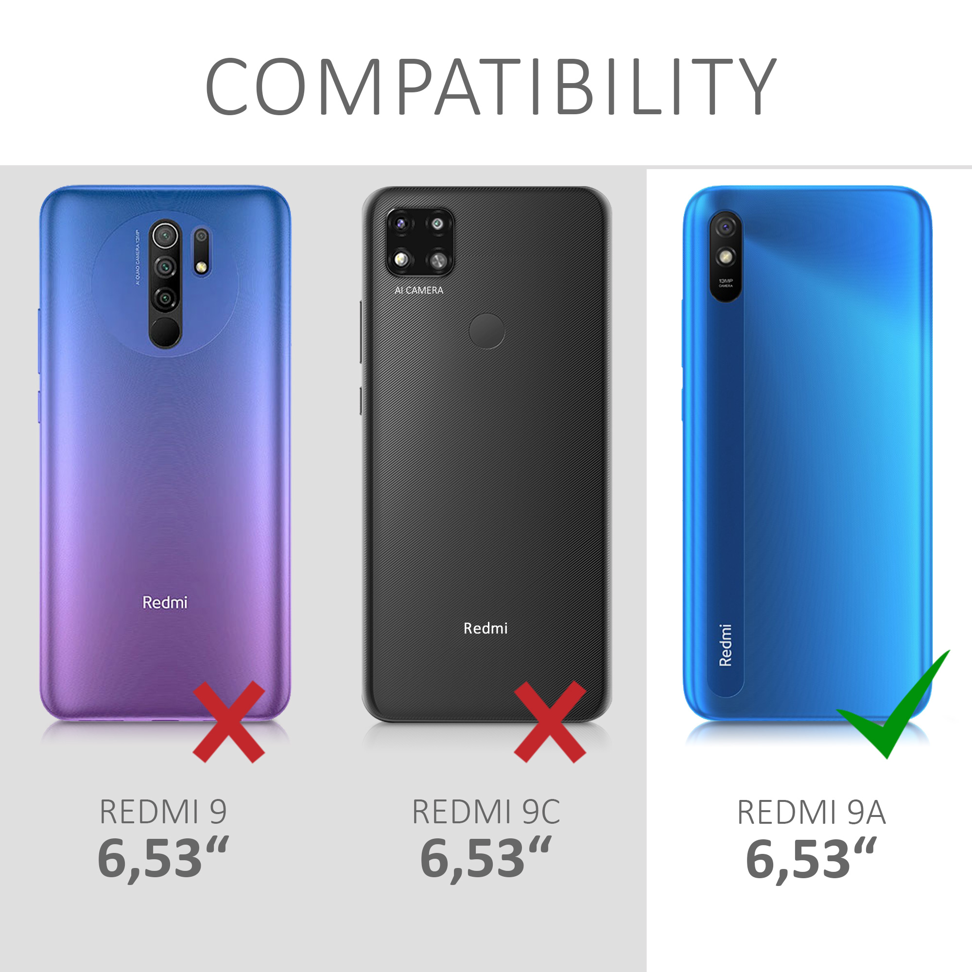 Kryt Xiaomi Redmi 9A silikonový TPU černá matná kwmobile