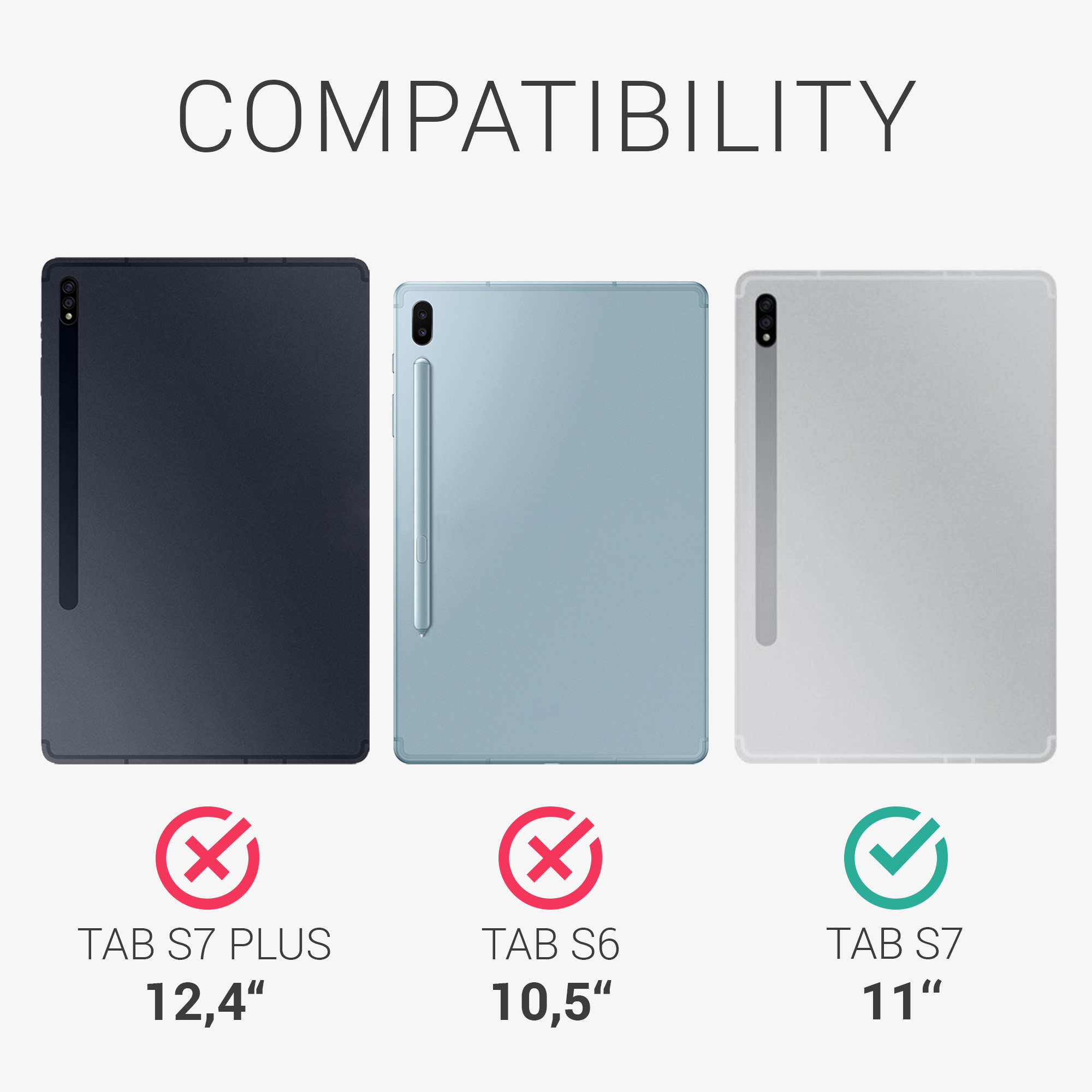 Zadní obal na tablet Galaxy Tab S9 / S8 / S7 kwmobile transparentní