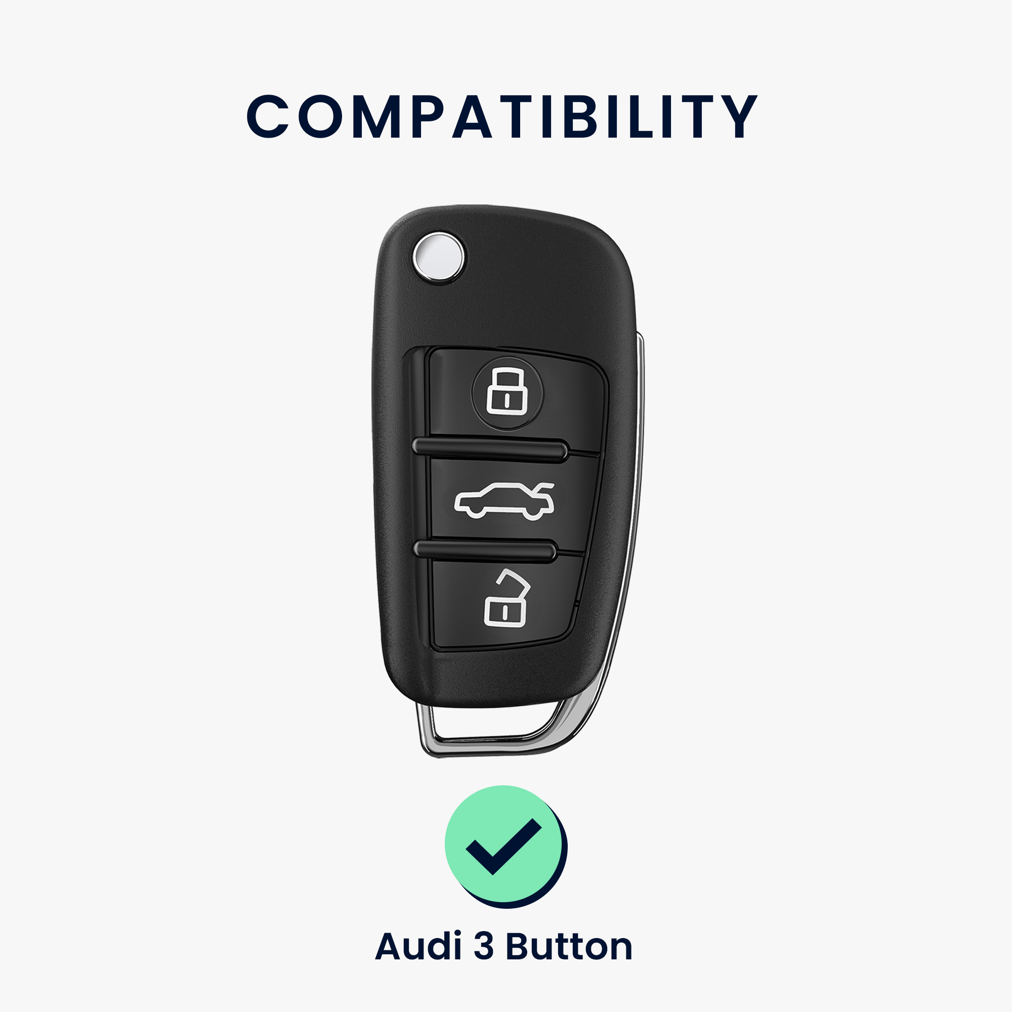 Obal na autoklíč Audi s výklopným klíčem a 3 tlačítky kwmobile - bílá