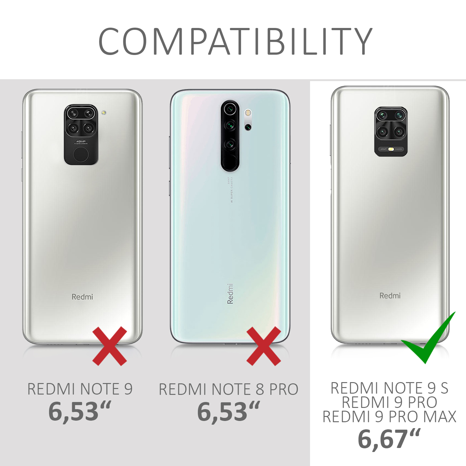 Crossbody kryt kwmobile pro Xiaomi Redmi Note 9S / 9 Pro / 9 Pro Max - zlaté palmové listy / šedá / transparentní