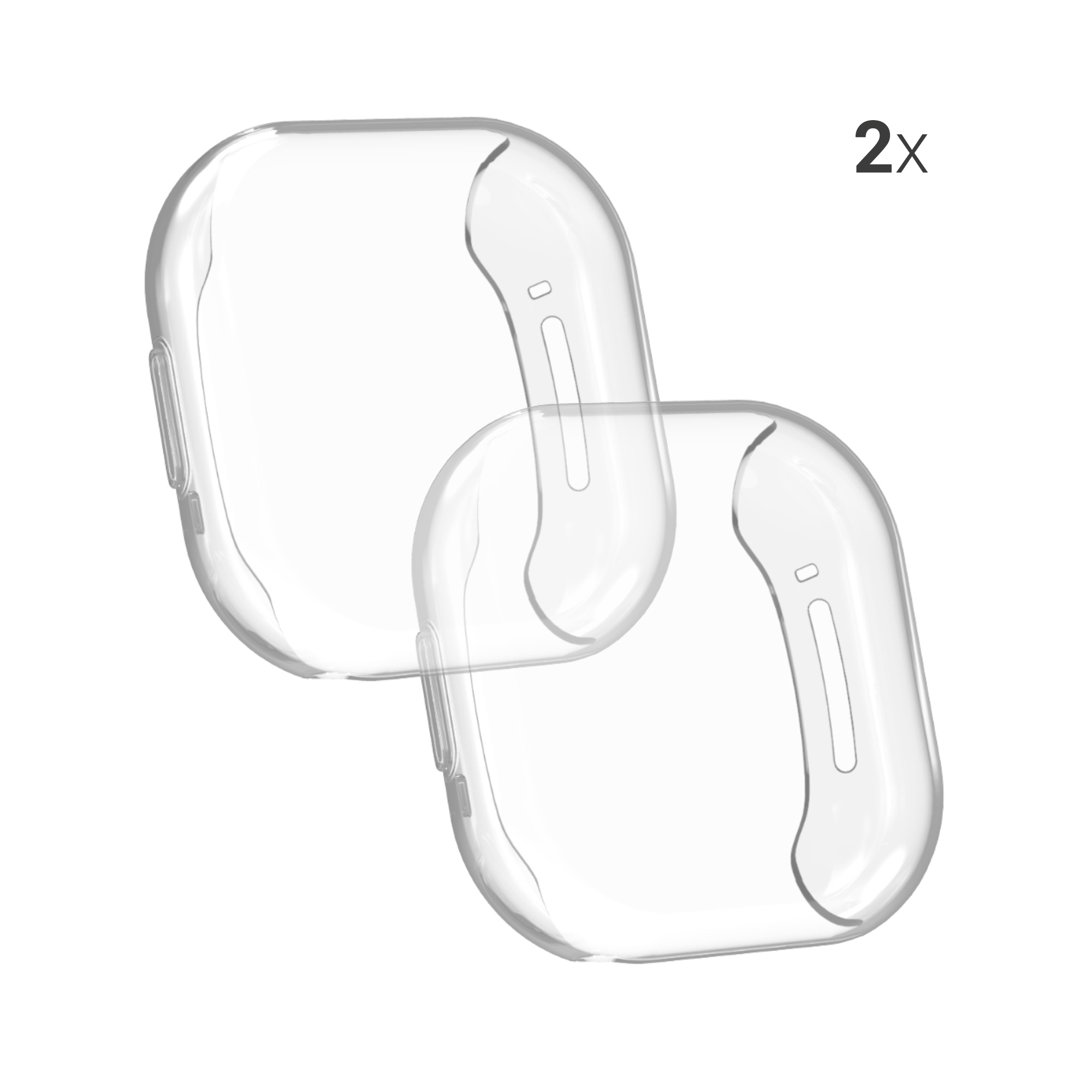 2 ks Ochranný kryt na hodinky kwmobile pro Fitbit Versa 3 / Sense - transparentní