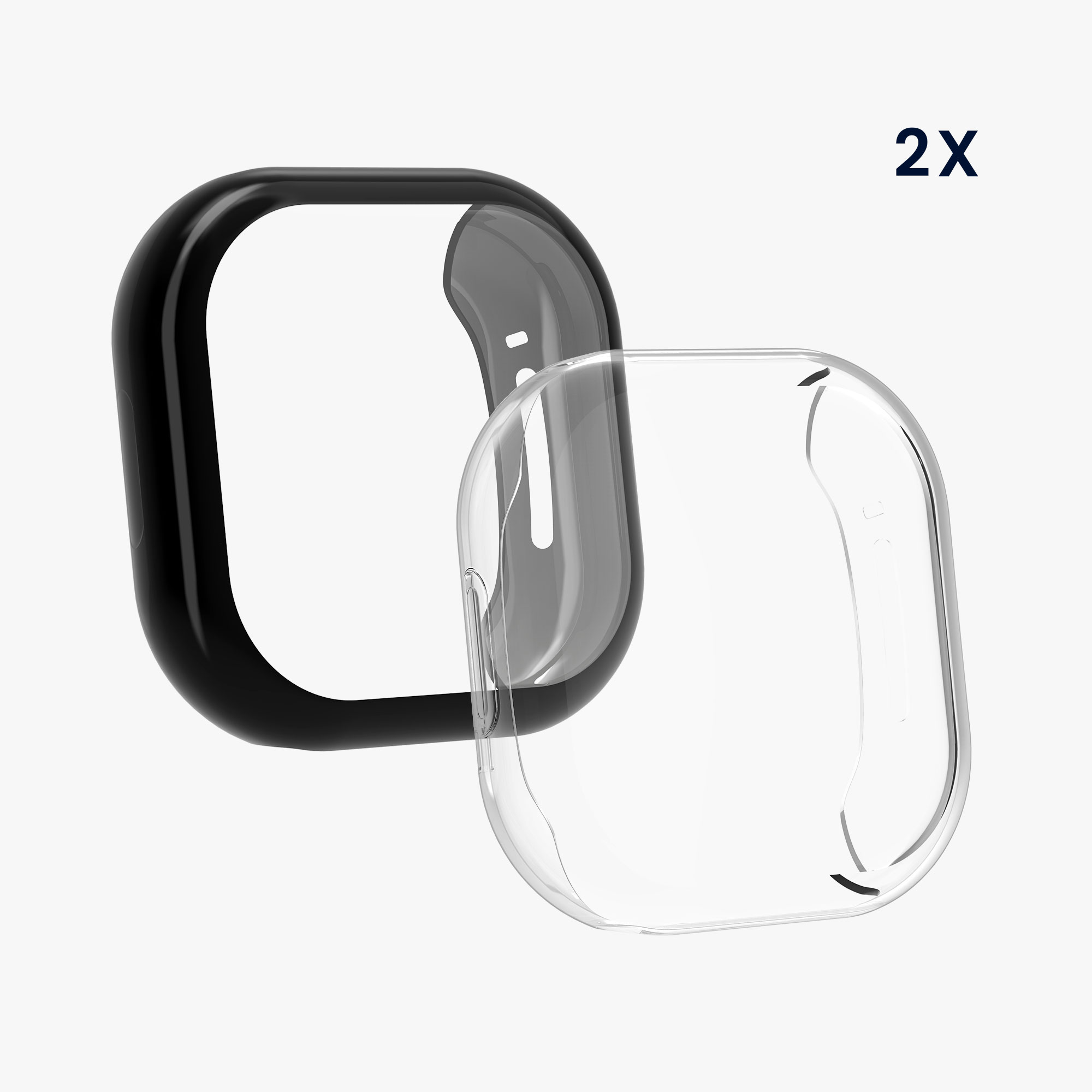 2 ks Ochranný kryt na hodinky kwmobile pro Fitbit Versa 3 / Sense - černá / transparentní